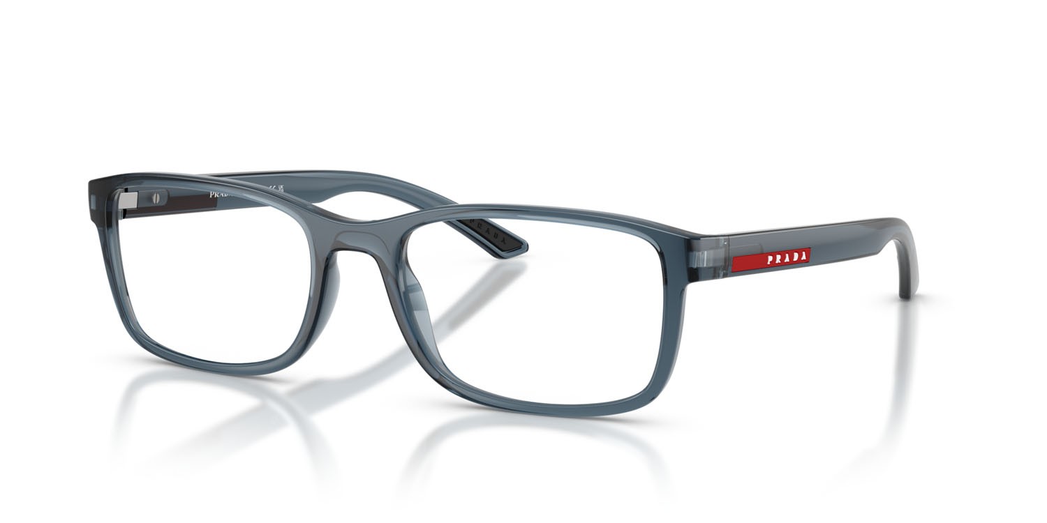 Occhiali da vista Prada Linea Rossa PS 06RV (CZH1O1) colore azzurro trasparente forma quadrato lenti lente demo