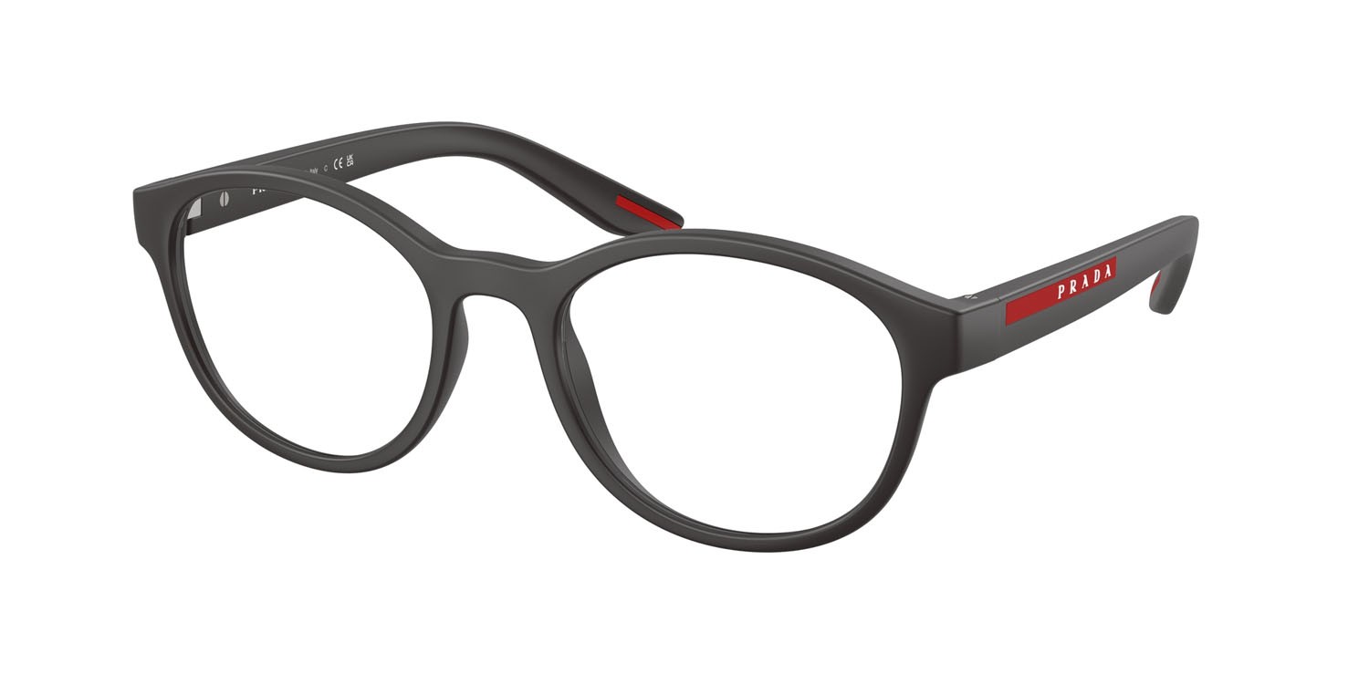 Eyeglasses Prada Linea Rossa PS 07PV (18K1O1) color grigio opaco shape pantos lenses lente demo
