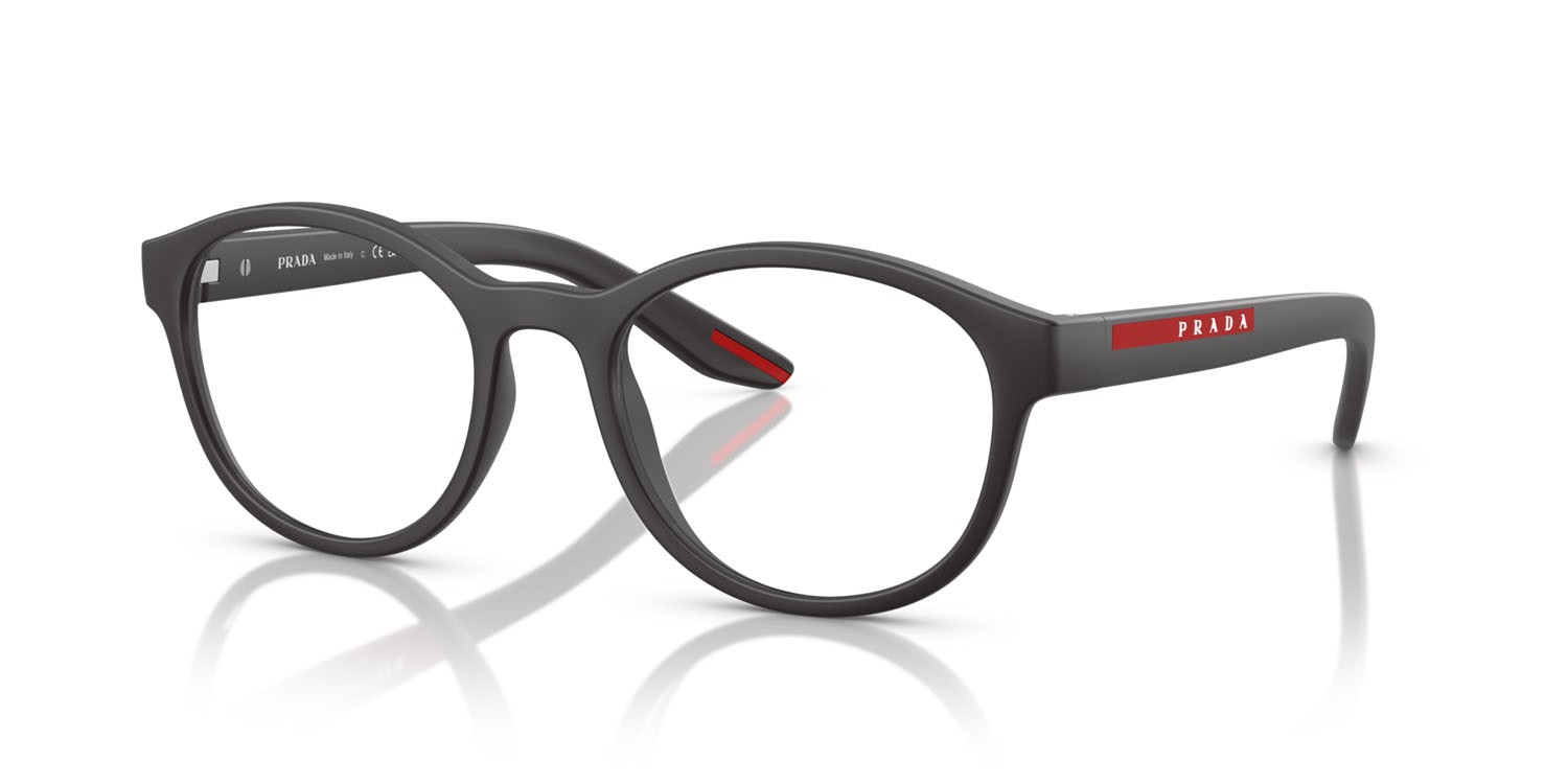 Eyeglasses Prada Linea Rossa PS 07PV (18K1O1) color grigio opaco shape pantos lenses lente demo