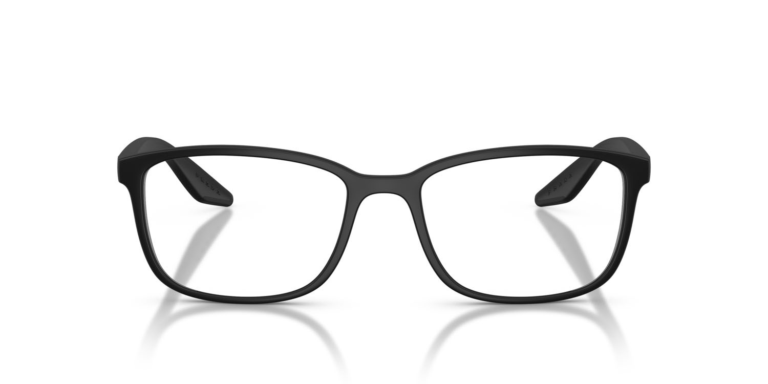 Occhiali da vista Prada Linea Rossa PS 07RV (1BO1O1) colore nero opaco forma quadrato lenti lente demo