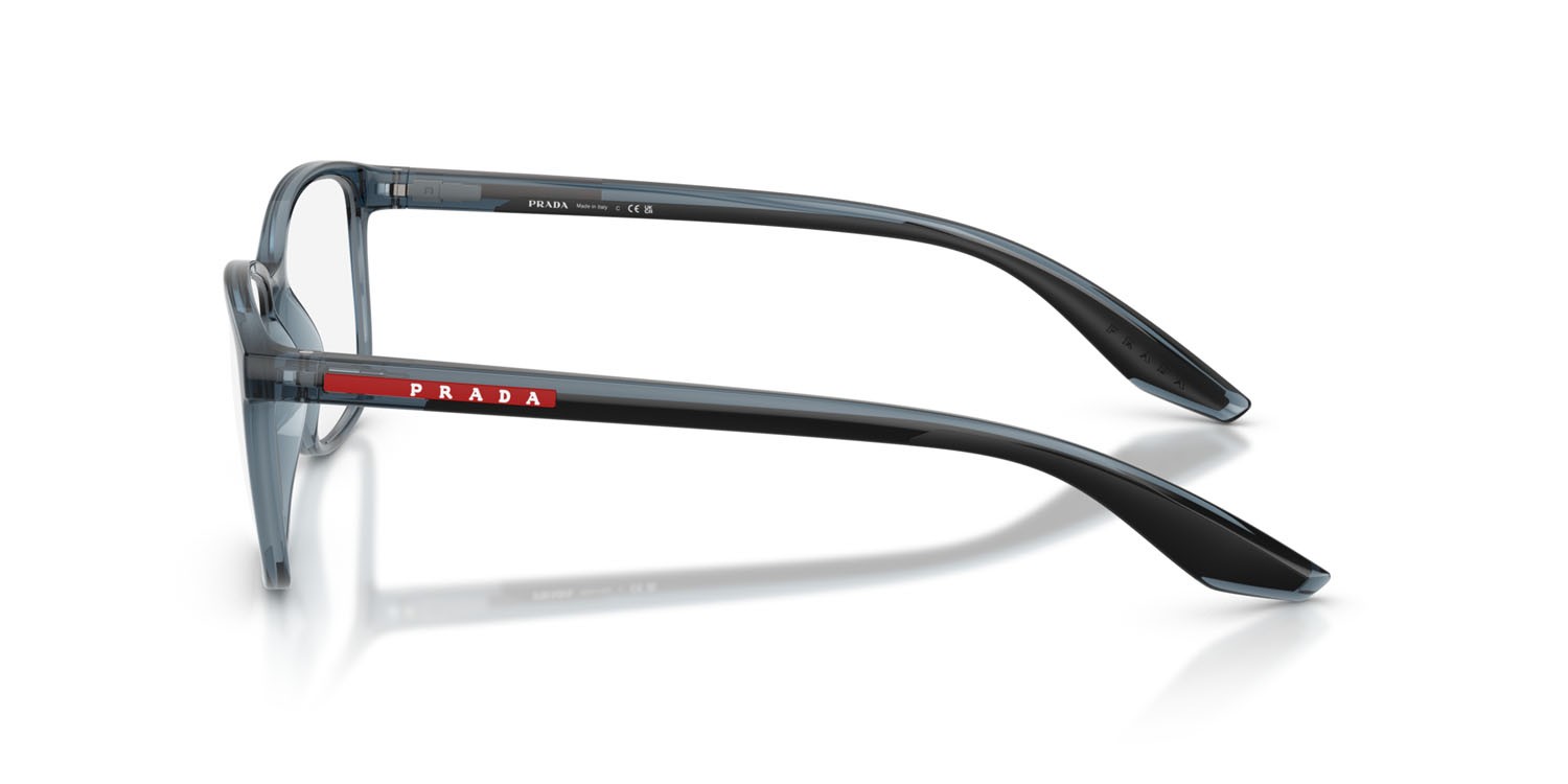 Occhiali da vista Prada Linea Rossa PS 07RV (CZH1O1) colore azzurro trasparente forma quadrato lenti lente demo