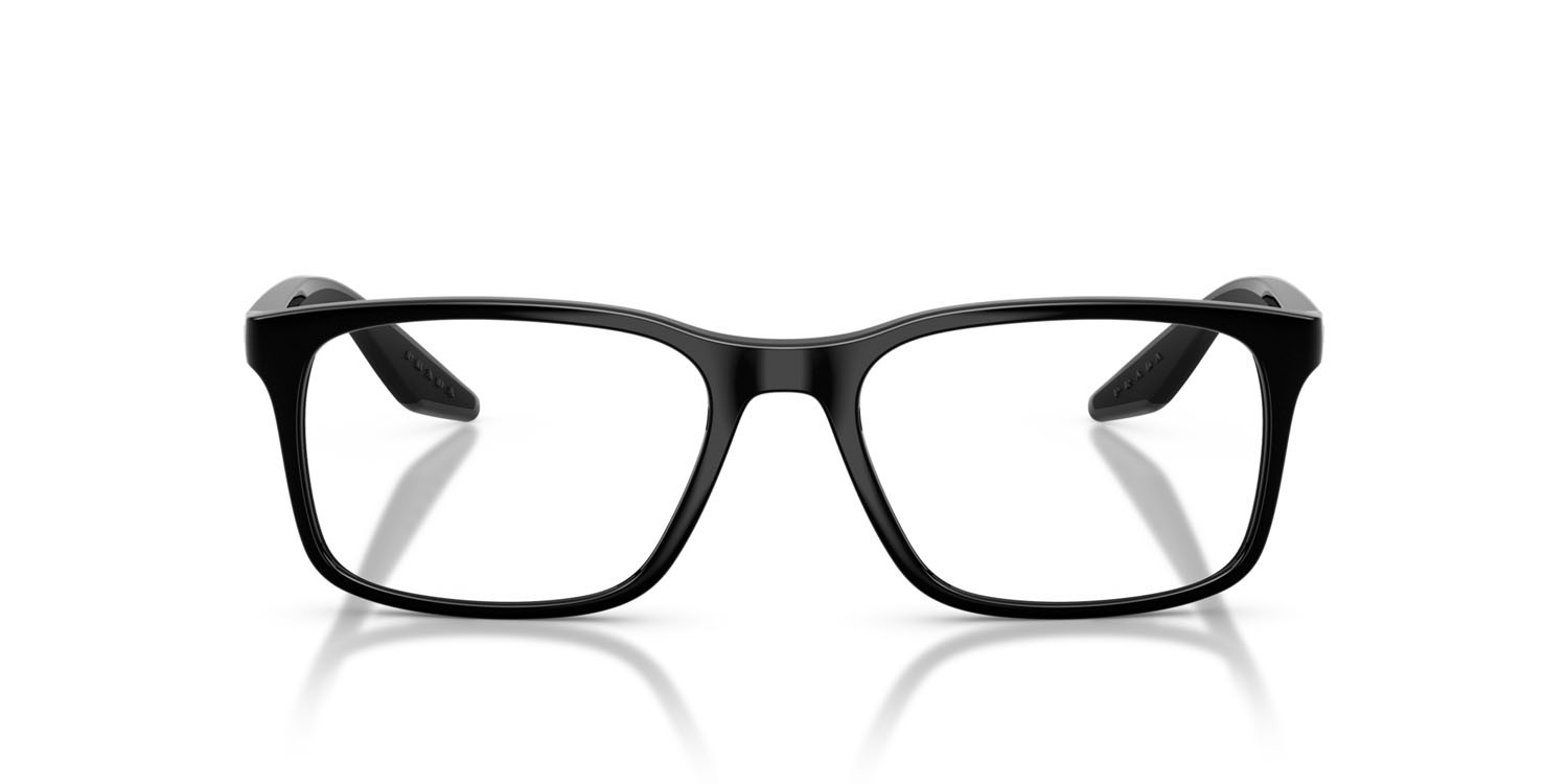 Occhiali da vista Prada Linea Rossa PS 08RV (1AB1O1) colore nero forma quadrato lenti lente demo