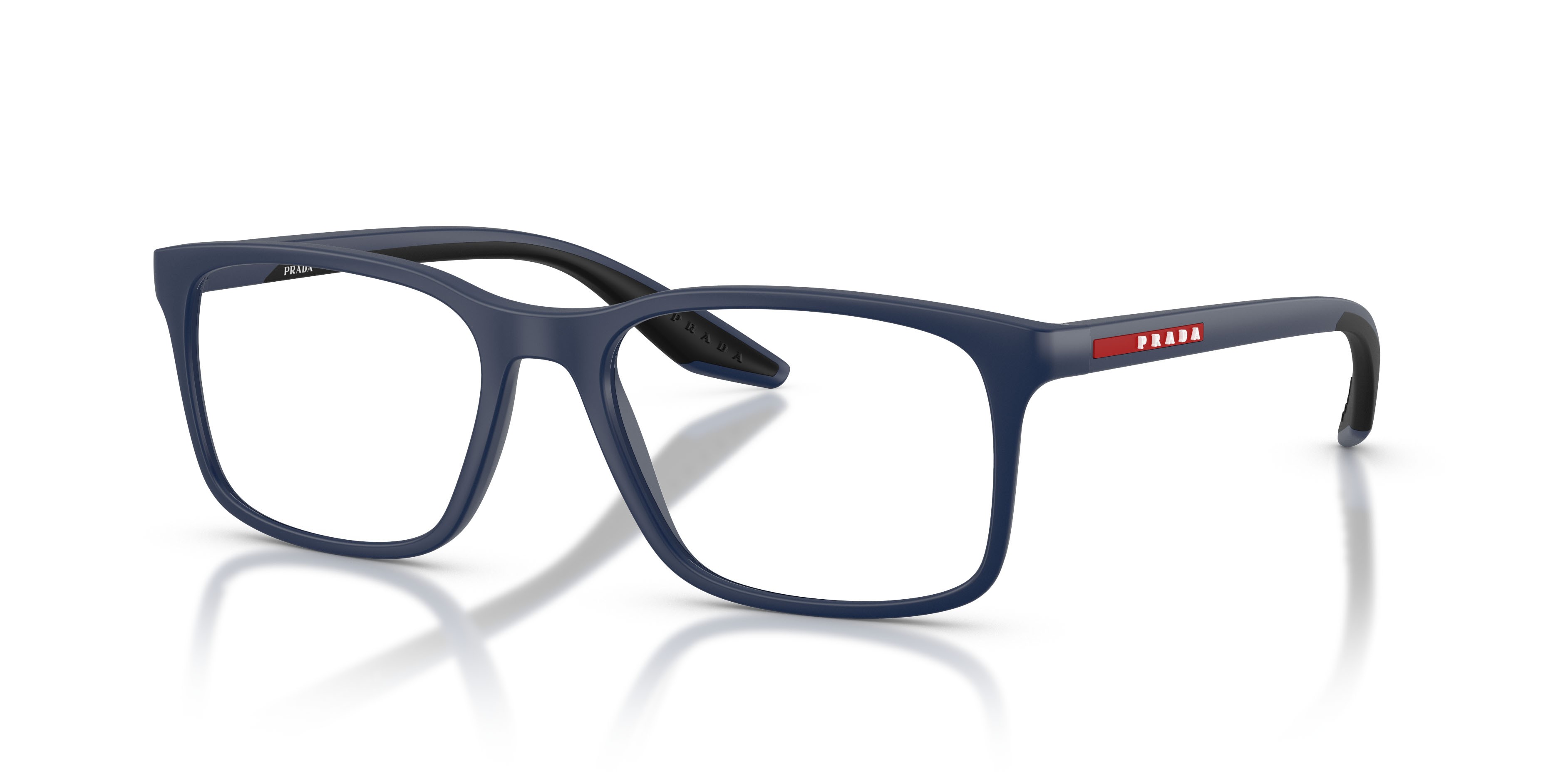 Occhiali da vista Prada Linea Rossa PS 08RV (MAG1O1) colore blu opaco forma quadrato lenti lente demo