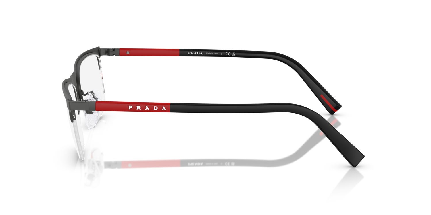 Occhiali da vista Prada Linea Rossa PS 50RV (06P1O1) colore gomma grigia forma quadrato lenti lente demo