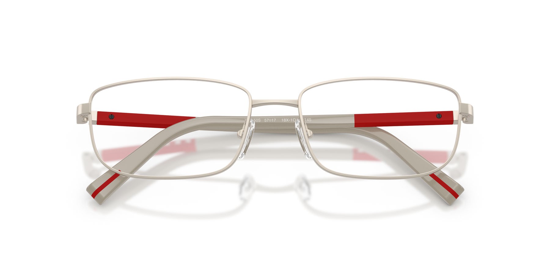 Occhiali da vista Prada Linea Rossa PS 50SV (18X1O1) colore champagne opaco forma quadrato lenti lente demo