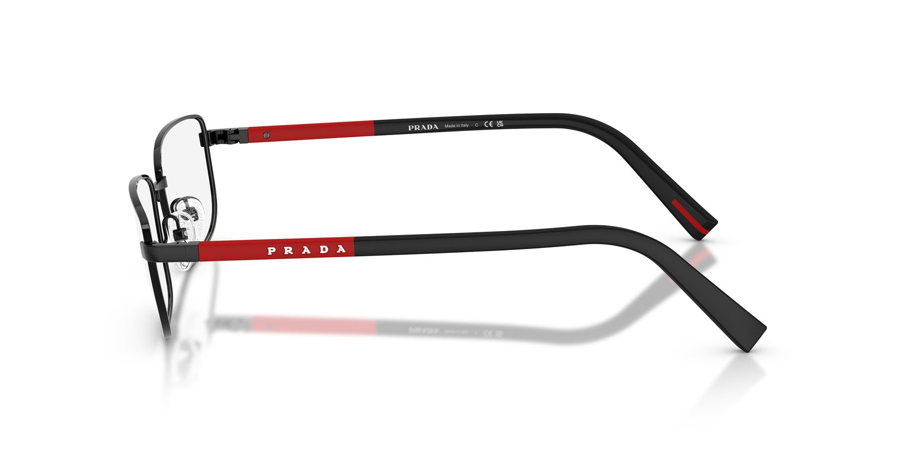 Occhiali da vista Prada Linea Rossa PS 50SV (1AB1O1) colore nero forma quadrato lenti lente demo