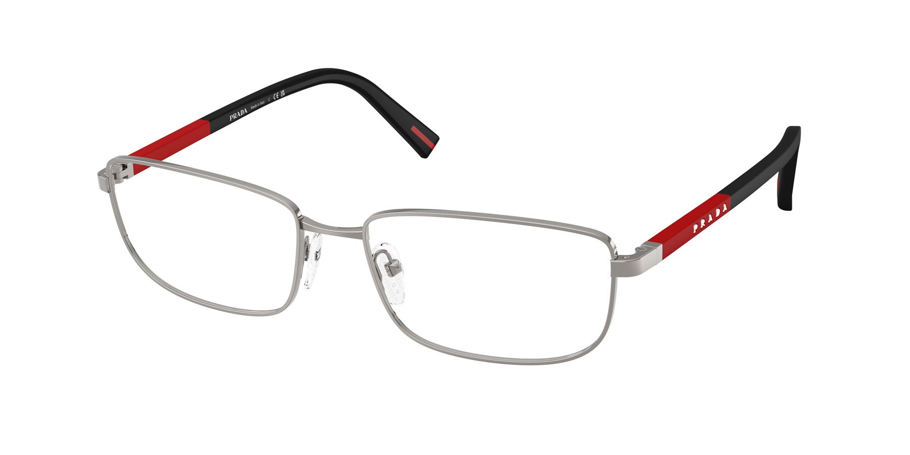 Occhiali da vista Prada Linea Rossa PS 50SV (5AV1O1) colore gunmetal forma quadrato lenti lente demo