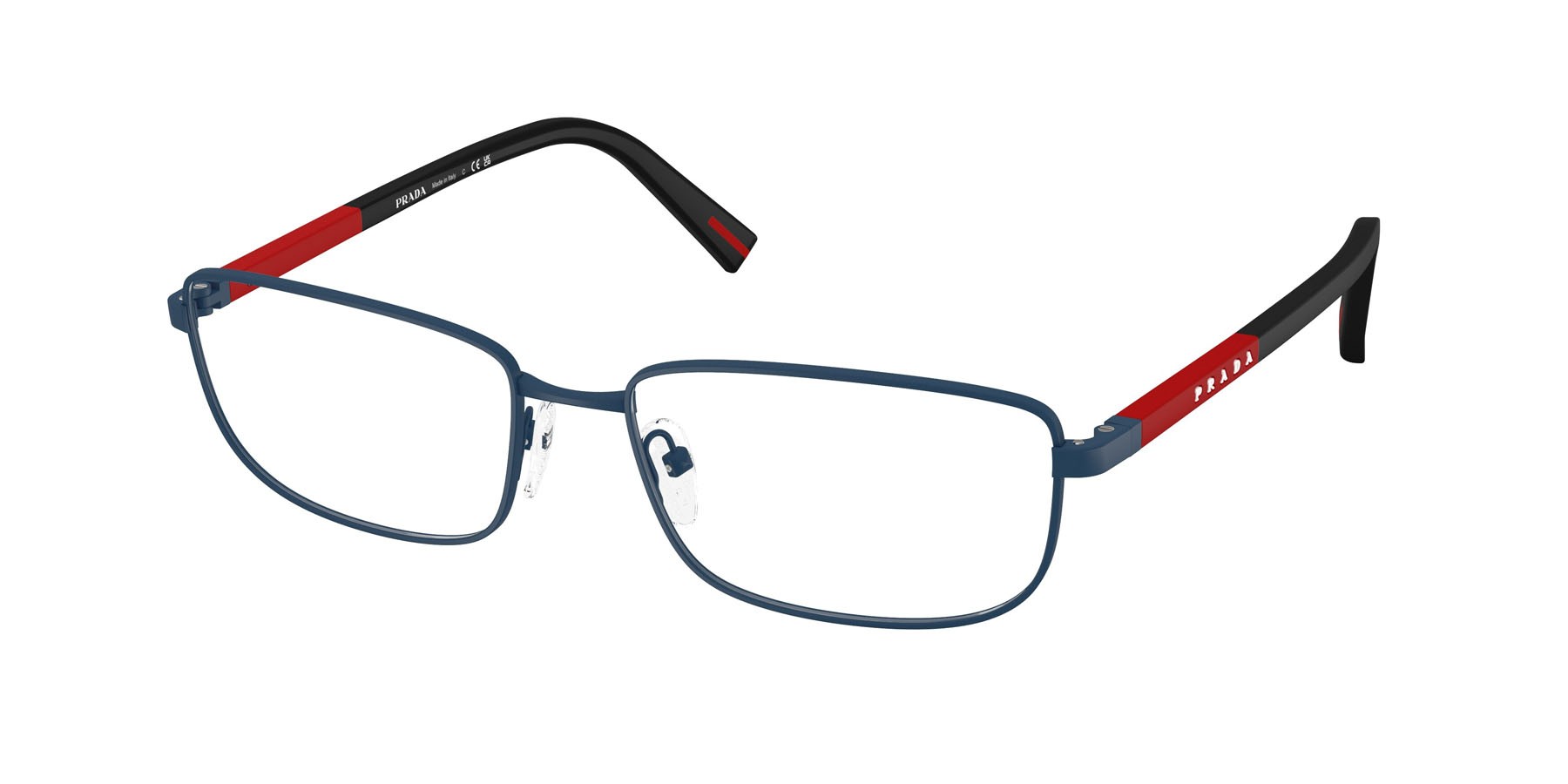 Occhiali da vista Prada Linea Rossa PS 50SV (TFY1O1) colore blu opaco forma quadrato lenti lente demo