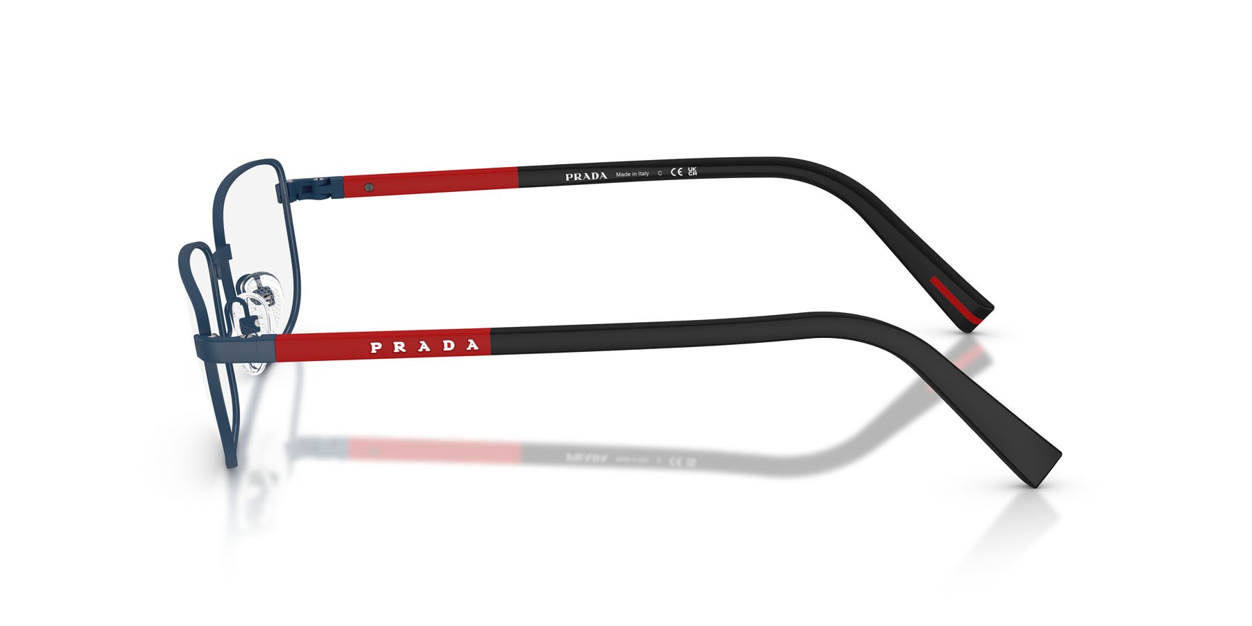 Occhiali da vista Prada Linea Rossa PS 50SV (TFY1O1) colore blu opaco forma quadrato lenti lente demo