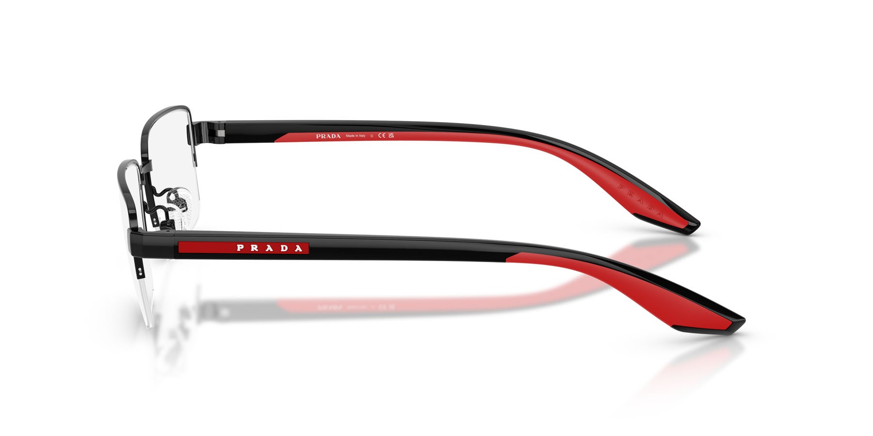 Occhiali da vista Prada Linea Rossa PS 51SV (1AB1O1) colore nero forma quadrato lenti lente demo