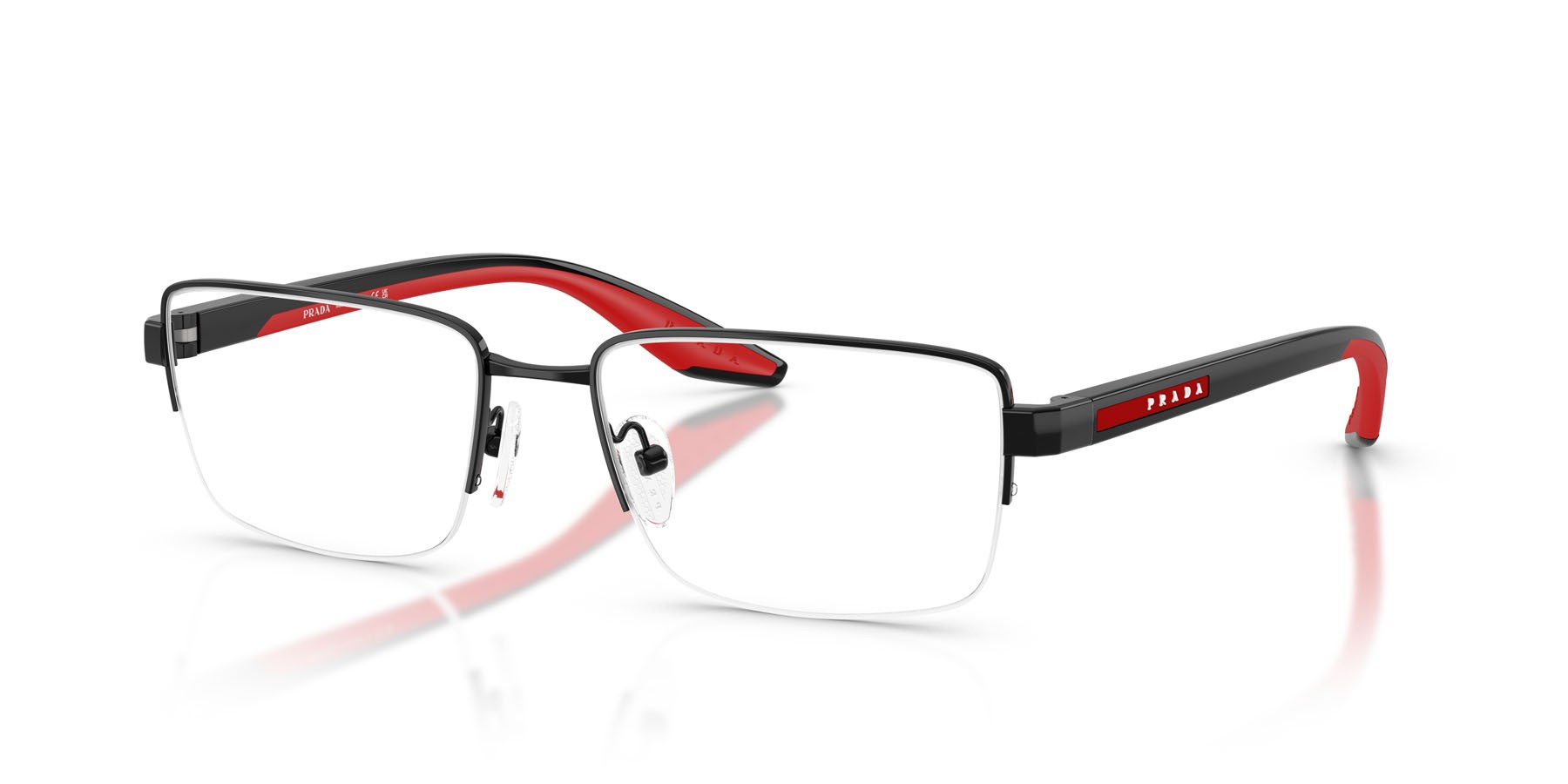 Occhiali da vista Prada Linea Rossa PS 51SV (1AB1O1) colore nero forma quadrato lenti lente demo