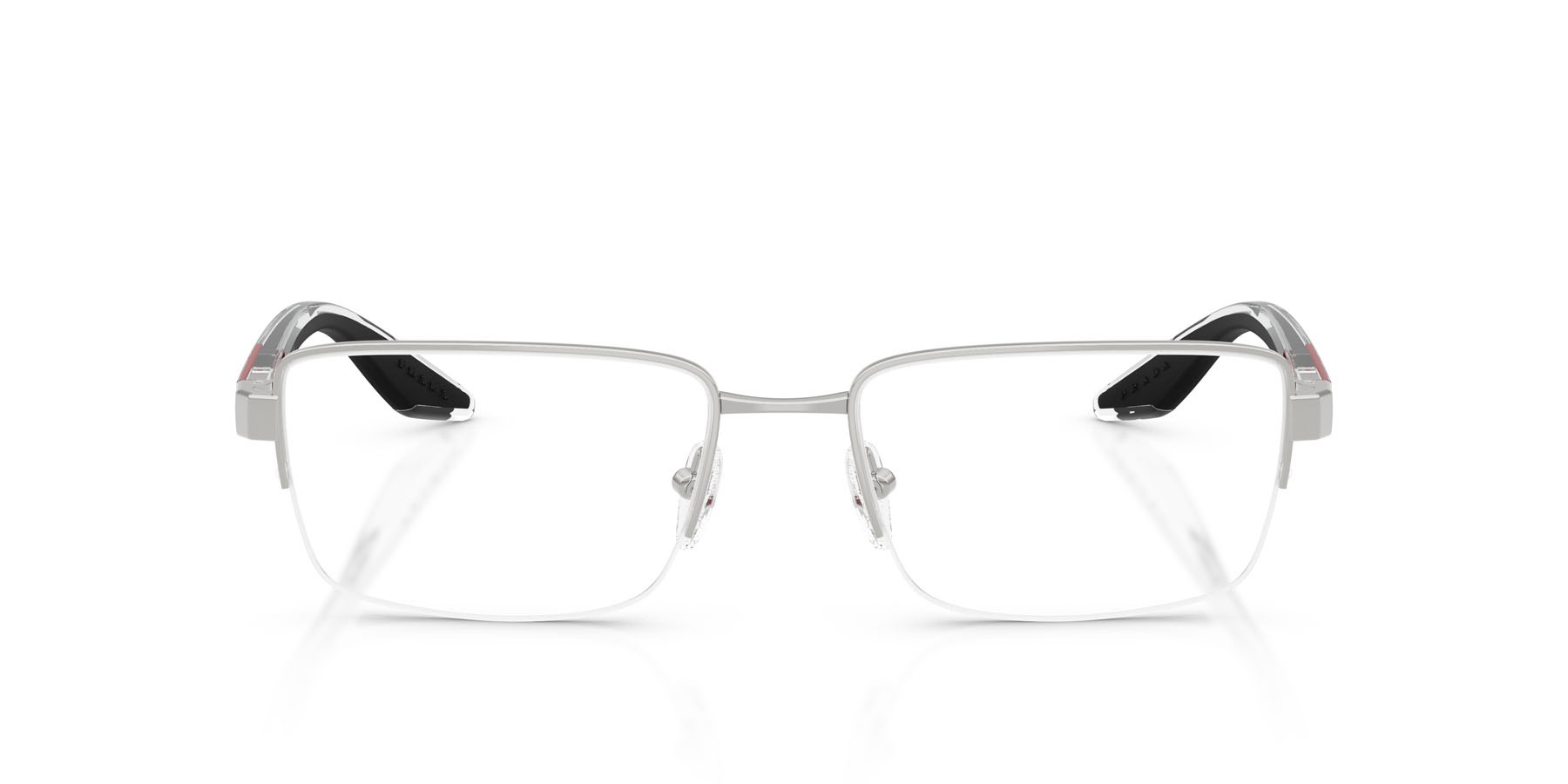 Occhiali da vista Prada Linea Rossa PS 51SV (1BC1O1) colore argento forma quadrato lenti lente demo