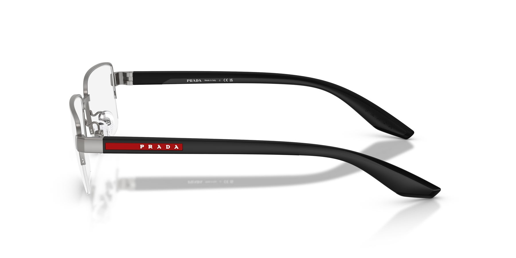Occhiali da vista Prada Linea Rossa PS 51SV (7CQ1O1) colore gunmetal forma quadrato lenti lente demo