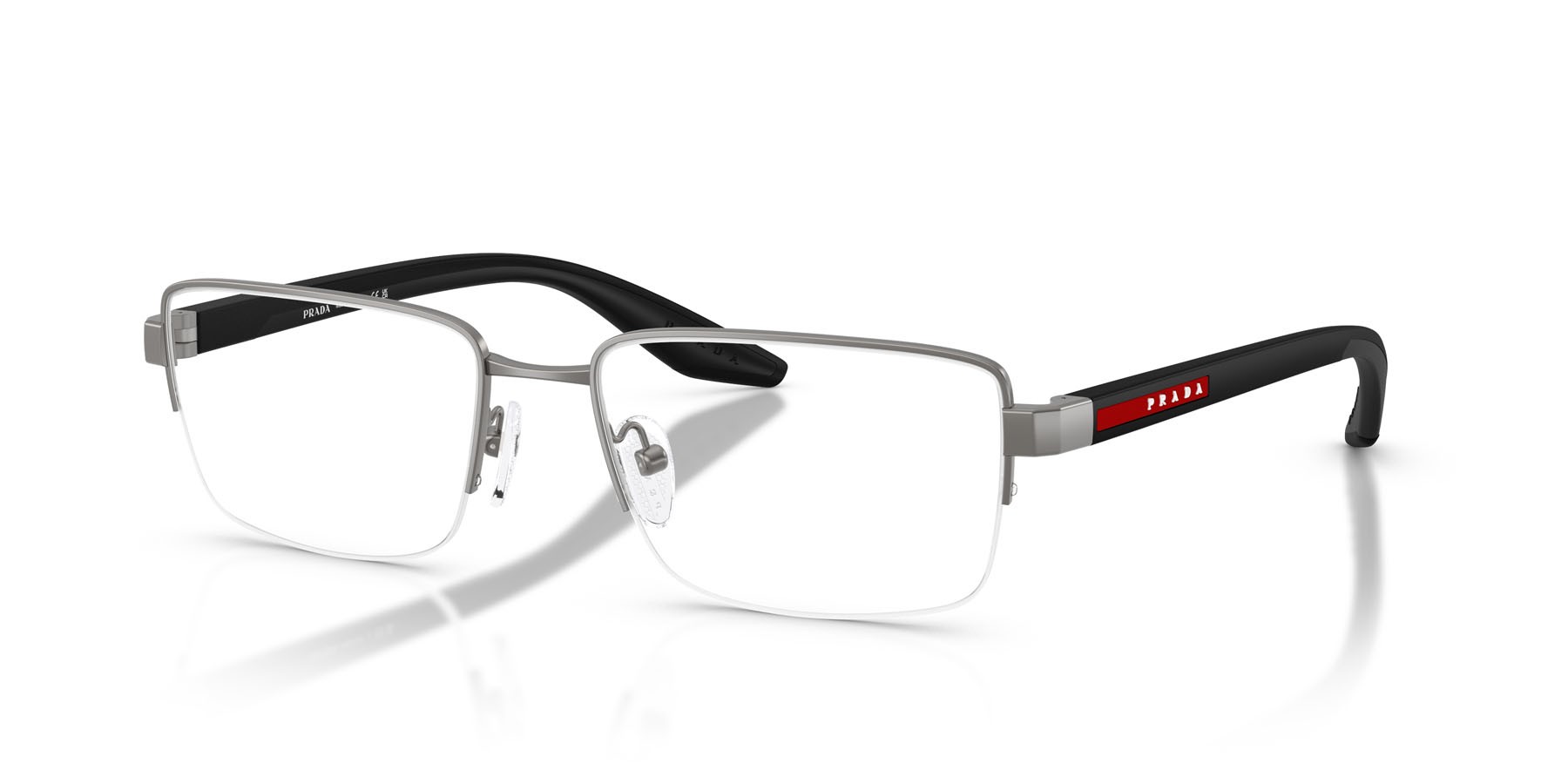 Occhiali da vista Prada Linea Rossa PS 51SV (7CQ1O1) colore gunmetal forma quadrato lenti lente demo
