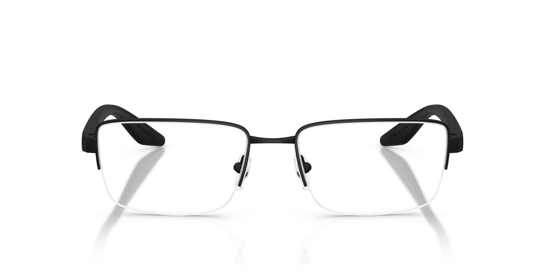 Occhiali da vista Prada Linea Rossa PS 51SV (DG01O1) colore nero gommato forma quadrato lenti lente demo