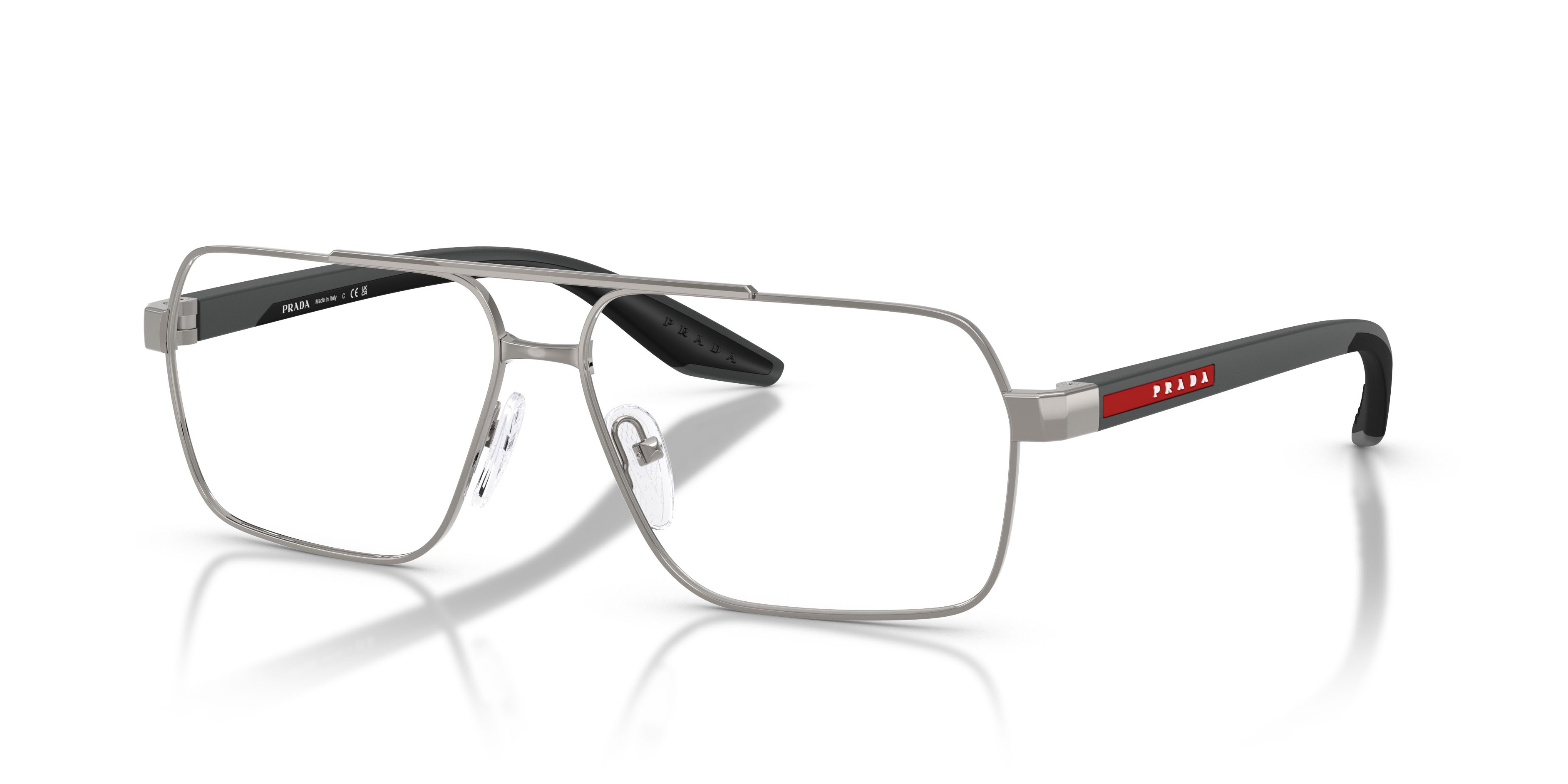Occhiali da vista Prada Linea Rossa PS 51TV (5AV1O1) colore grigio forma rettangolare lenti lente demo