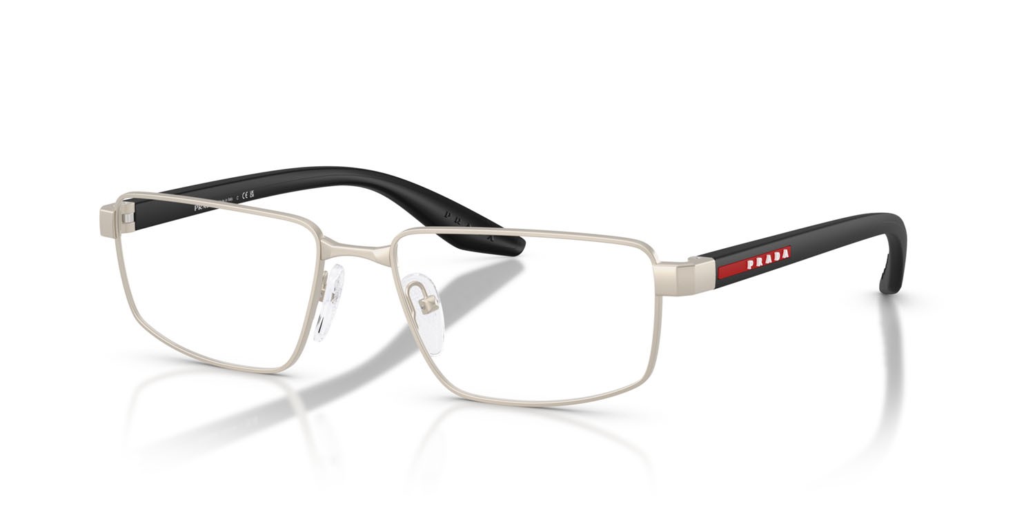 Occhiali da vista Prada Linea Rossa PS 52RV (18X1O1) colore champagne opaco forma rettangolare lenti lente demo