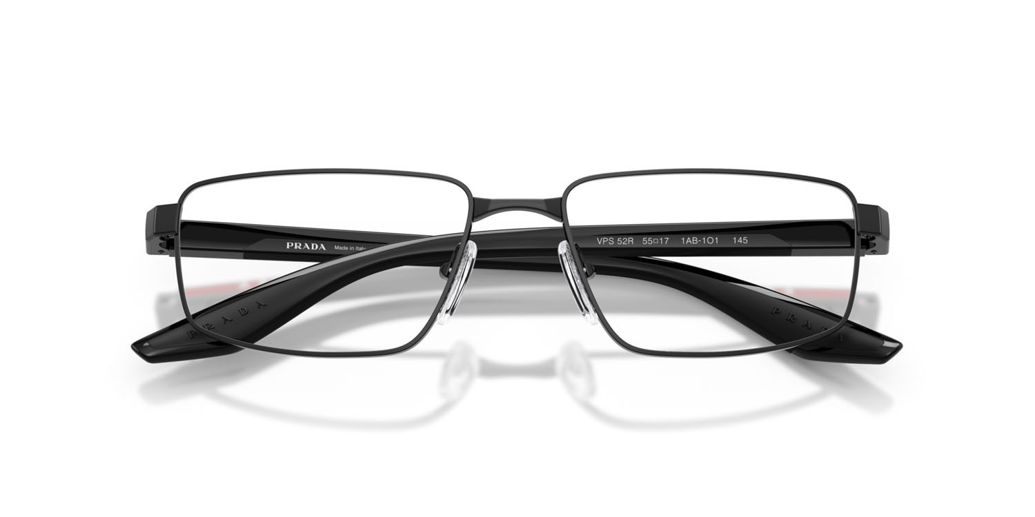 Occhiali da vista Prada Linea Rossa PS 52RV (1AB1O1) colore nero forma rettangolare lenti lente demo