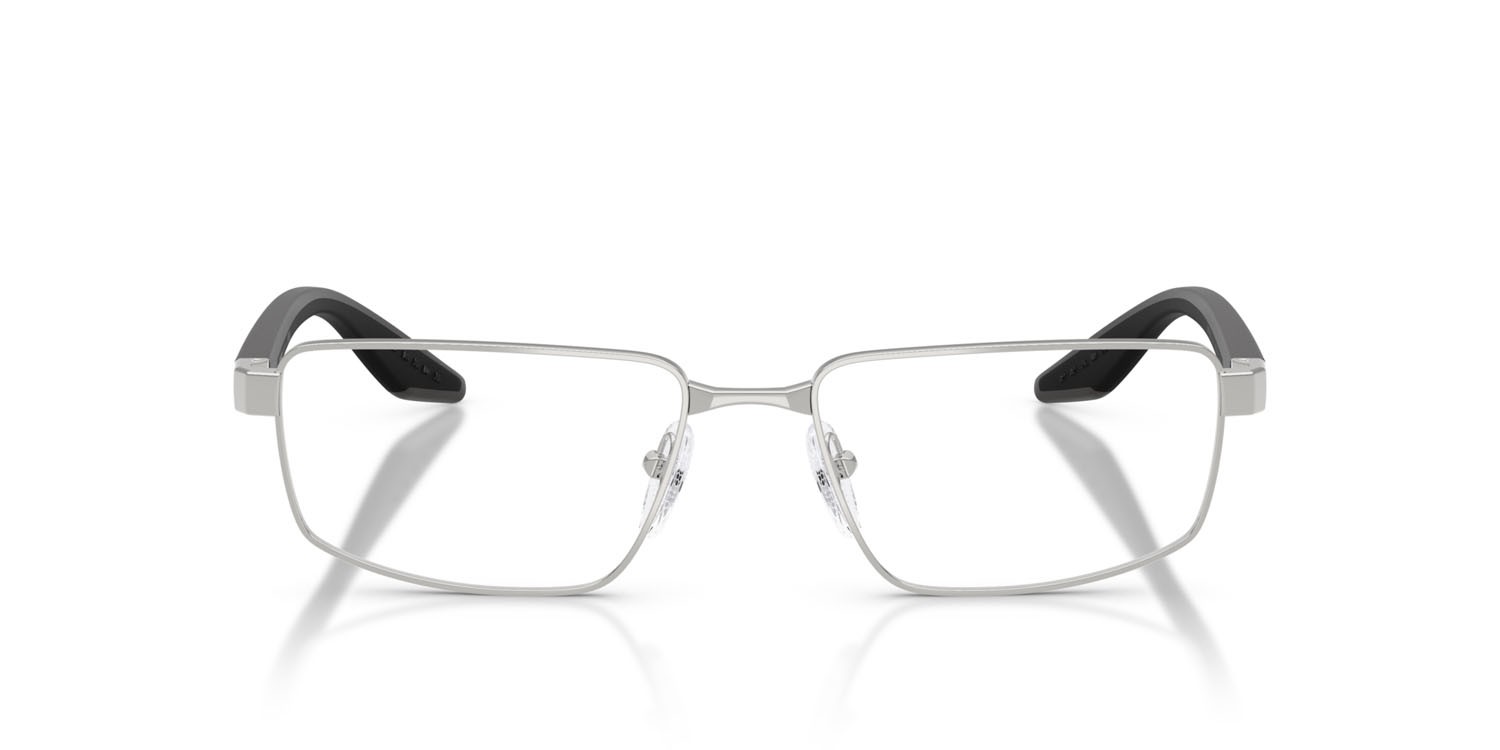 Occhiali da vista Prada Linea Rossa PS 52RV (1BC1O1) colore argento forma rettangolare lenti lente demo