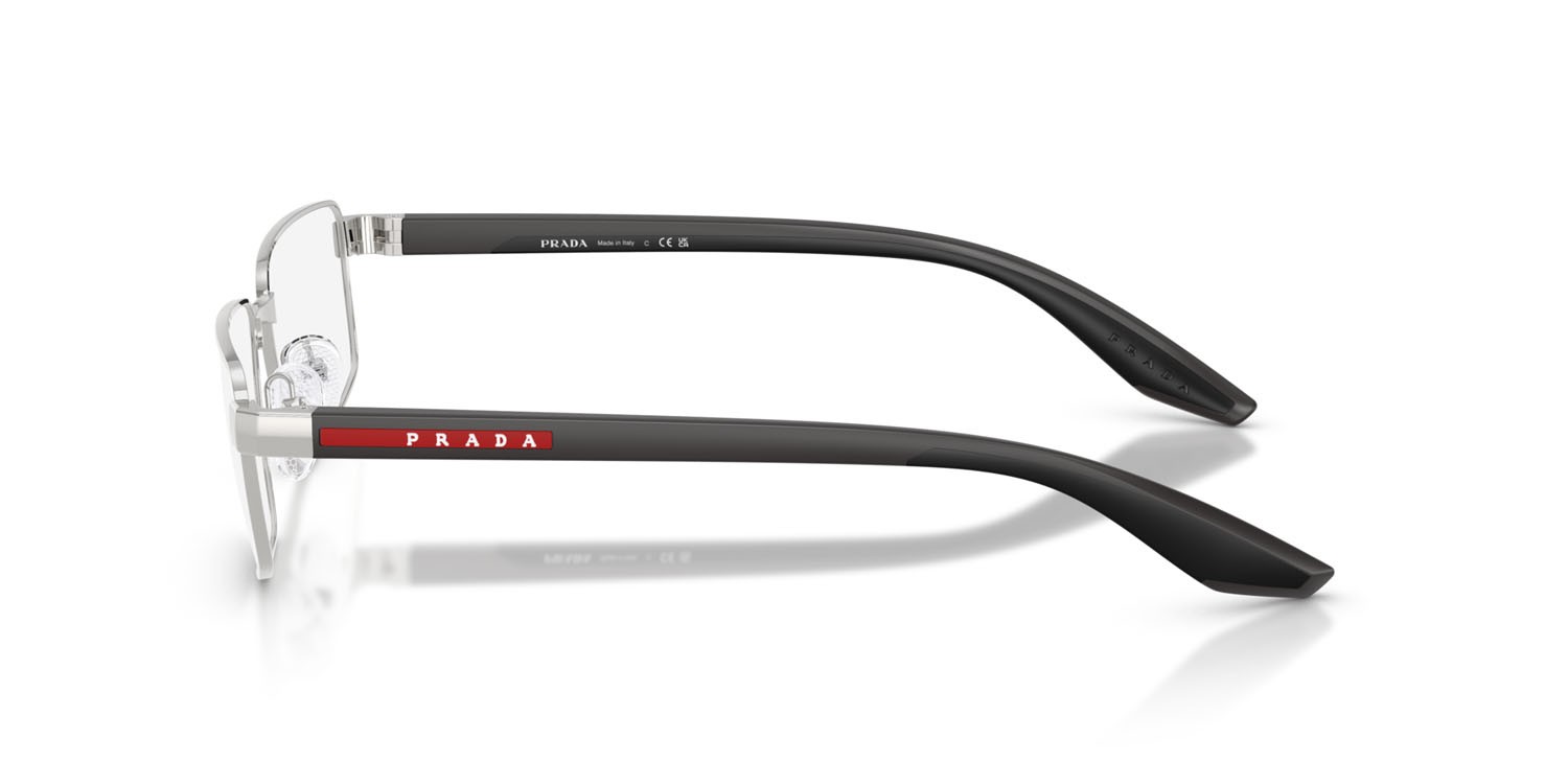 Occhiali da vista Prada Linea Rossa PS 52RV (1BC1O1) colore argento forma rettangolare lenti lente demo