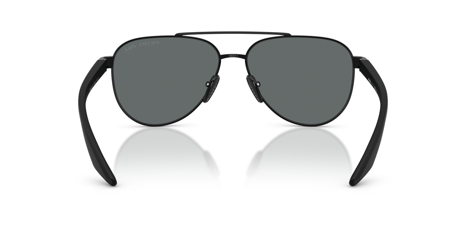 Occhiali da sole Prada Linea Rossa PS A52S (1AB5Z1) colore nero forma aviator lenti polar grigio scuro