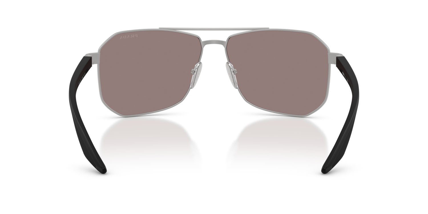 Sonnenbrillen Prada Linea Rossa PS A53S (18X80I) farbe champagne opaco form aviator gläser viola marrone argento a specchio