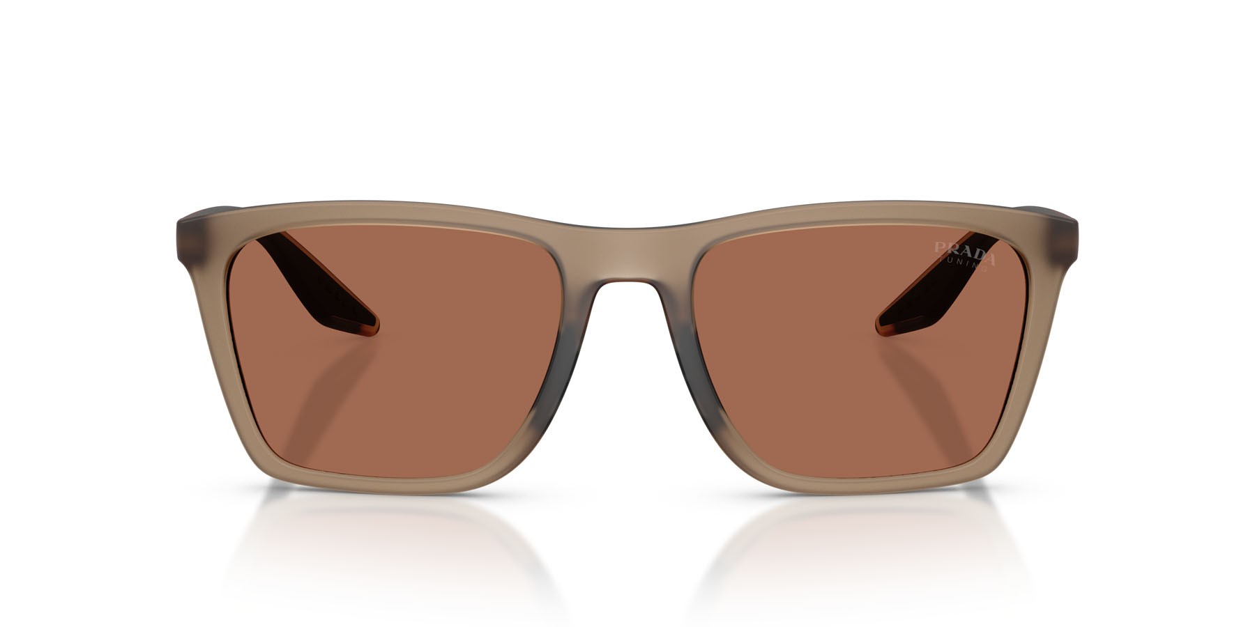 Occhiali da sole Prada Linea Rossa PS B08S (29F50A) colore frosted brown forma quadrato lenti marrone tuning
