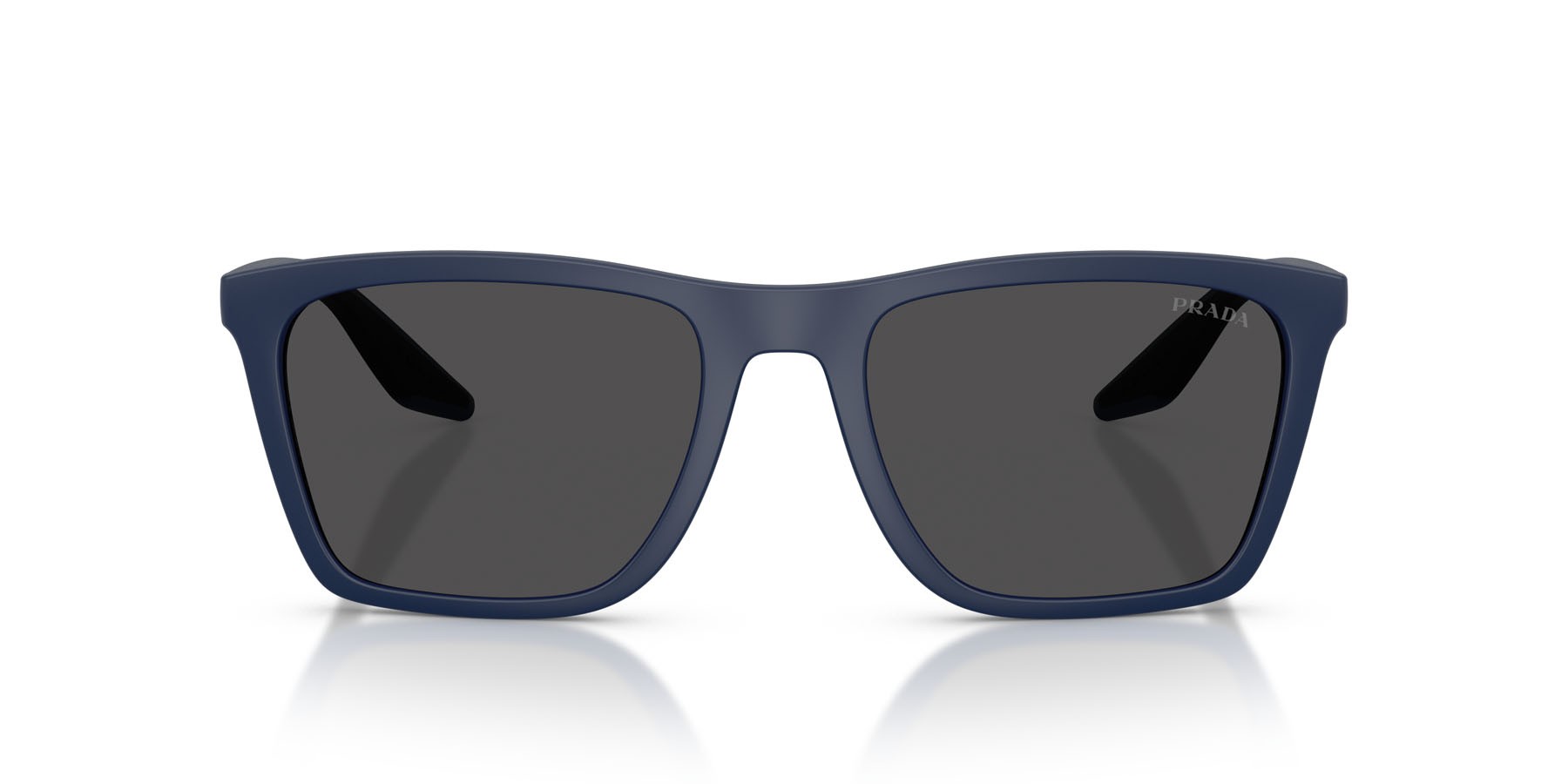 Occhiali da sole Prada Linea Rossa PS B08S (TFY06F) colore blu opaco forma quadrato lenti grigio scuro