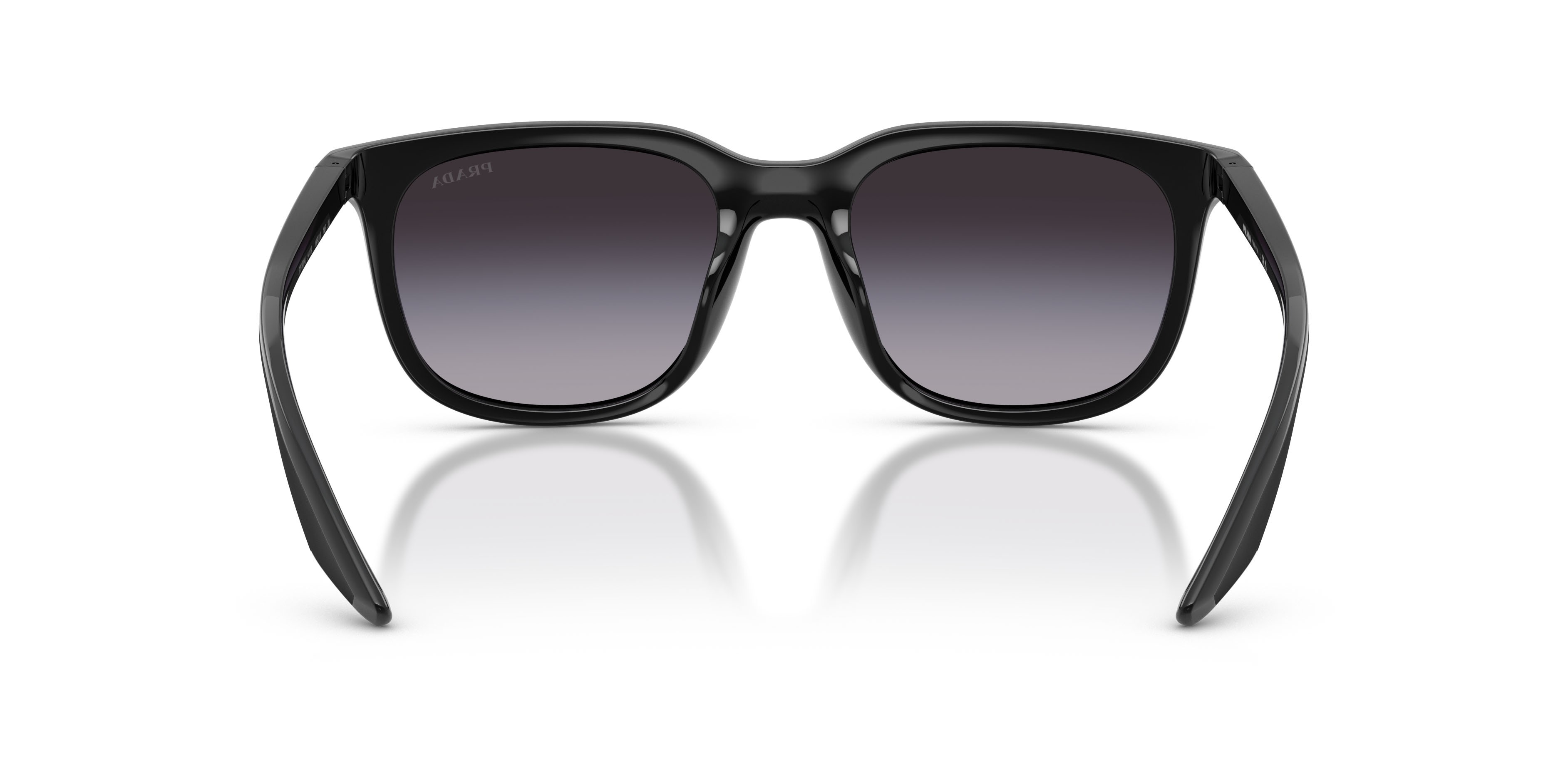 Occhiali da sole Prada Linea Rossa PS B09SU (1AB31A) colore nero forma quadrato lenti grigio sfumato blu scuro