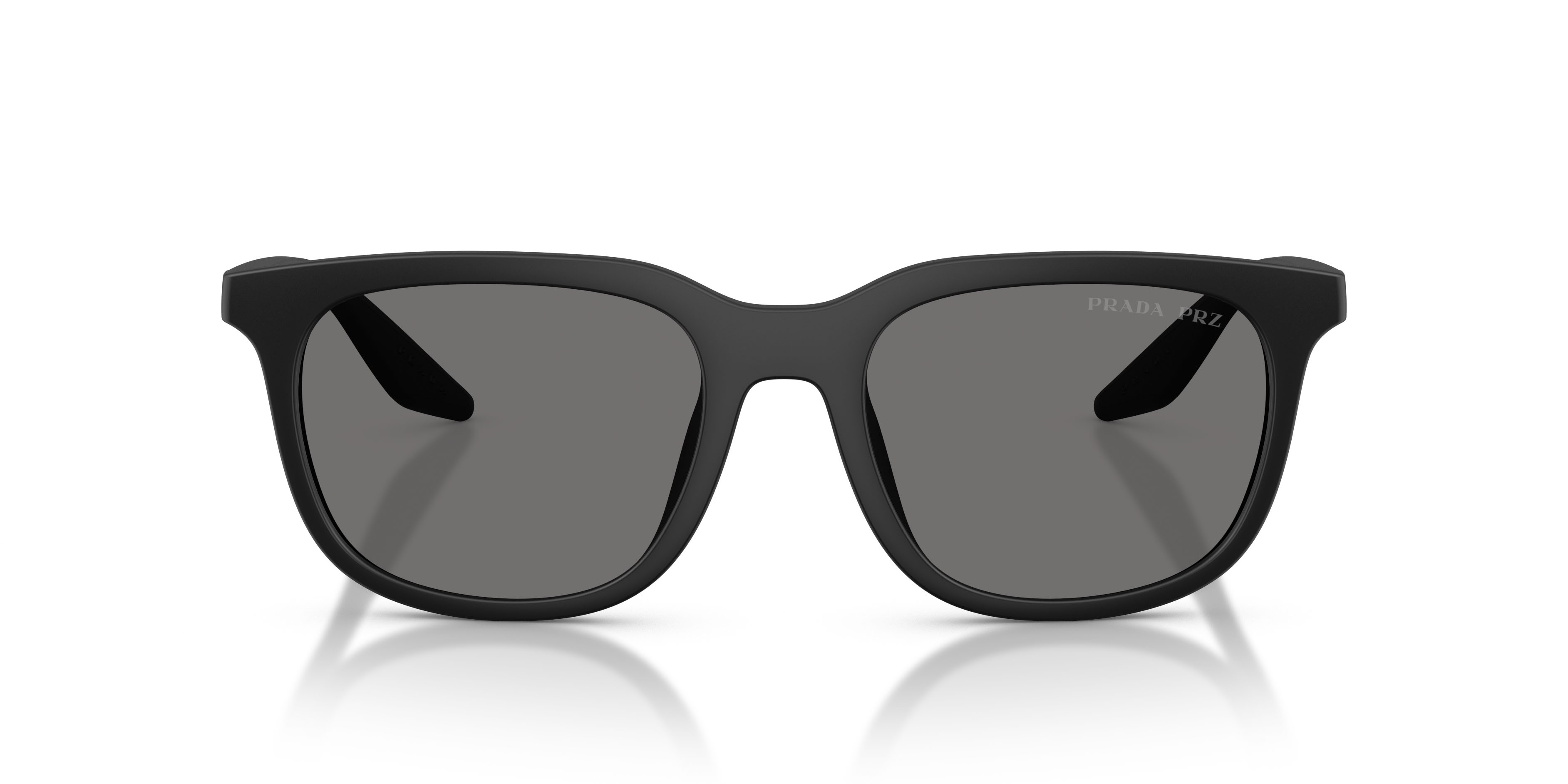 Occhiali da sole Prada Linea Rossa PS B09SU (1BO02G) colore nero opaco forma quadrato lenti polarized grigio scuro