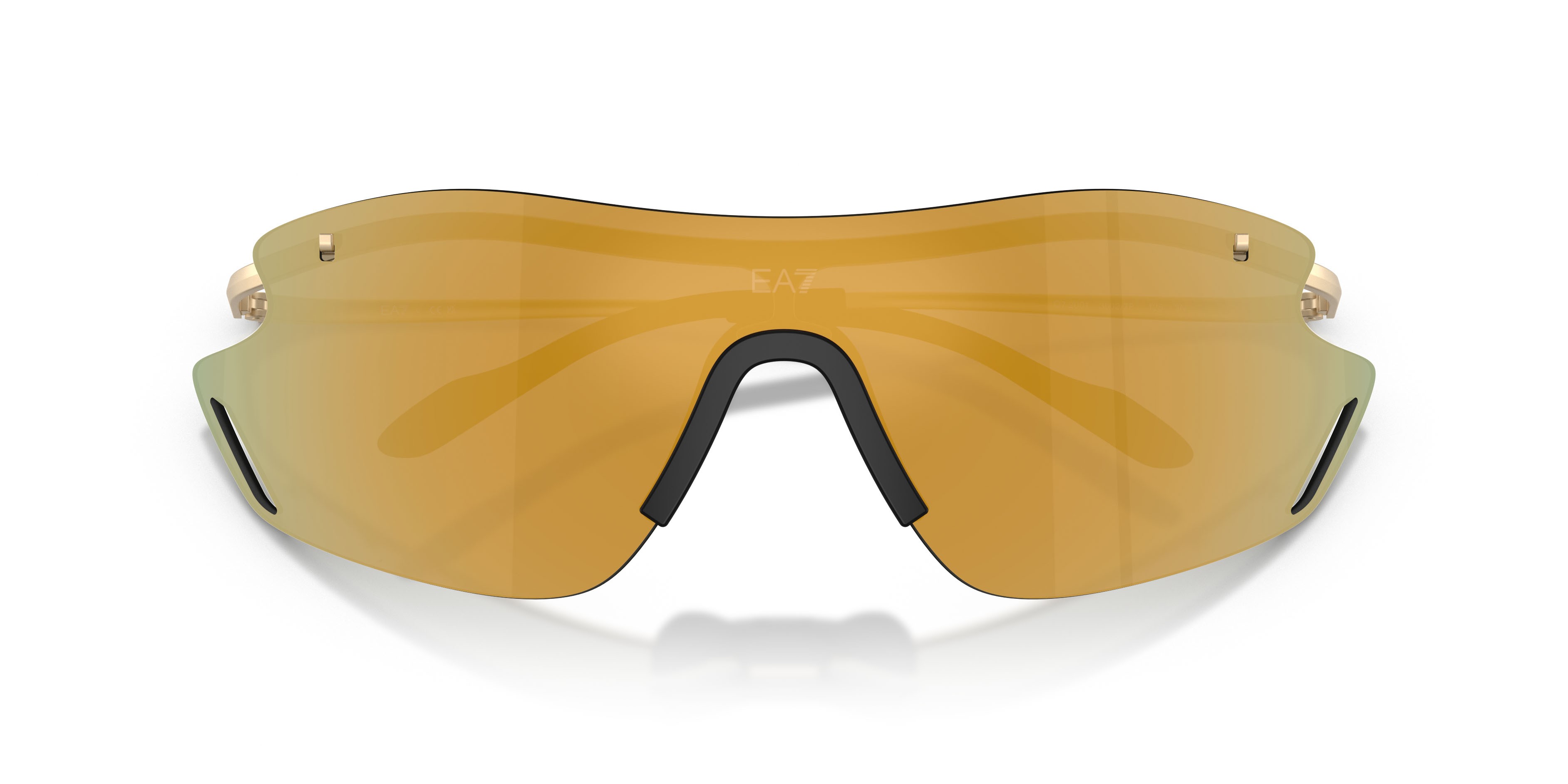 Sunglasses EA7 Q7 2001 (30027P) color oro pallido opaco shape irregular lenses marrone specchiato oro