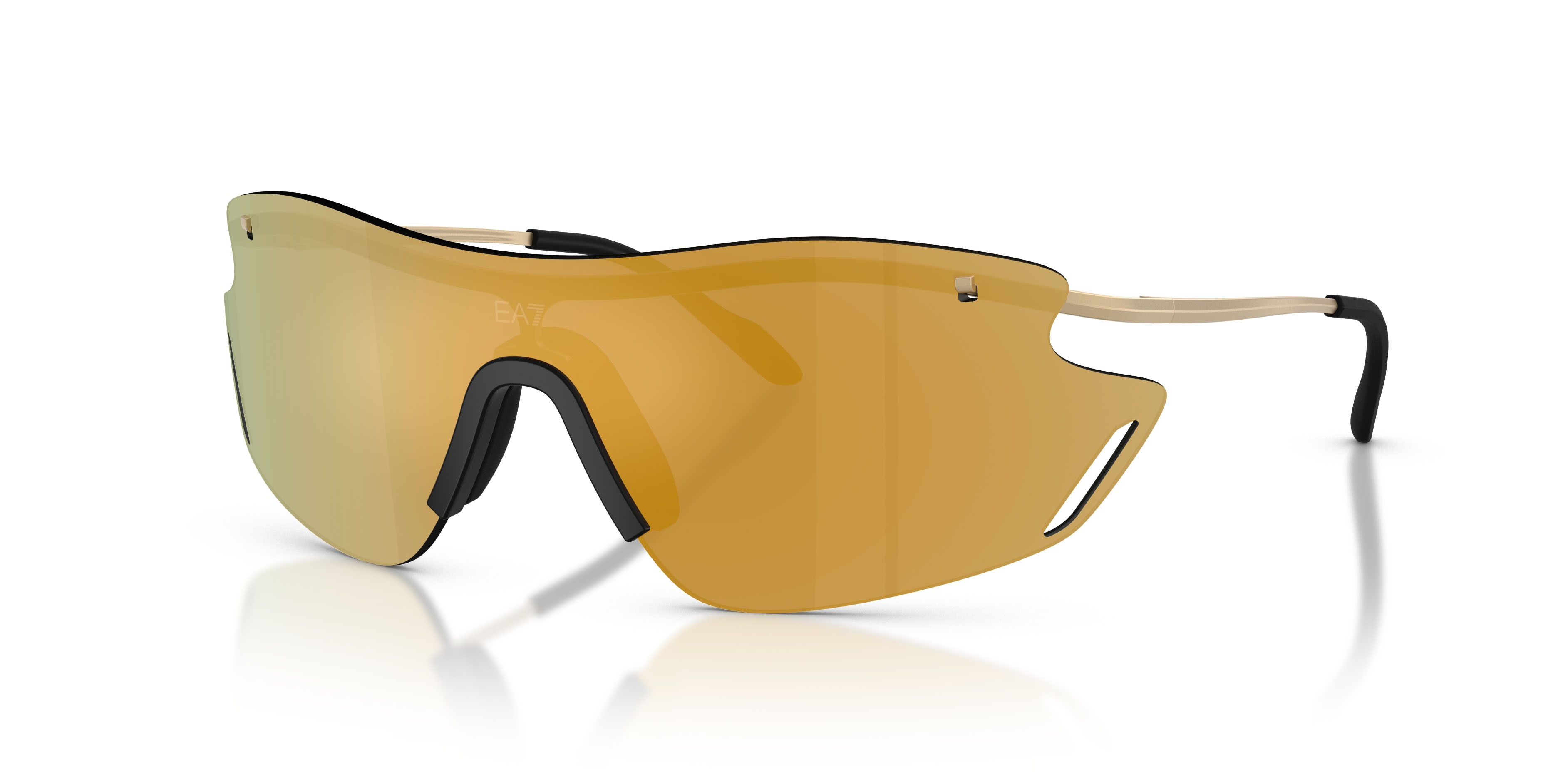 Sunglasses EA7 Q7 2001 (30027P) color oro pallido opaco shape irregular lenses marrone specchiato oro