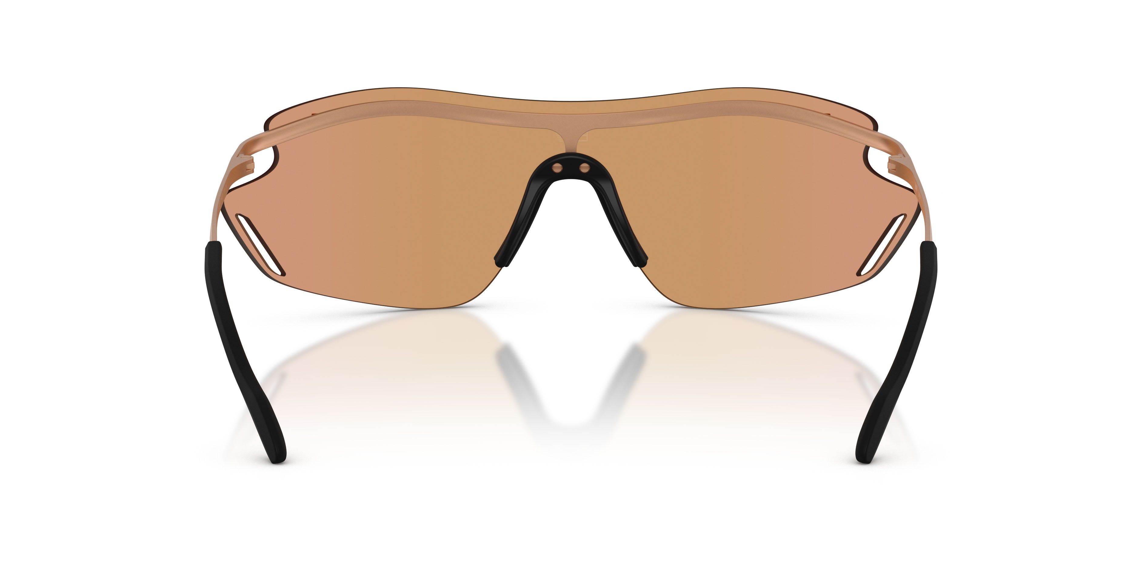 Sunglasses EA7 Q7 2001 (34127J) color bronzo opaco shape irregular lenses marrone scuro specchiato oro rose