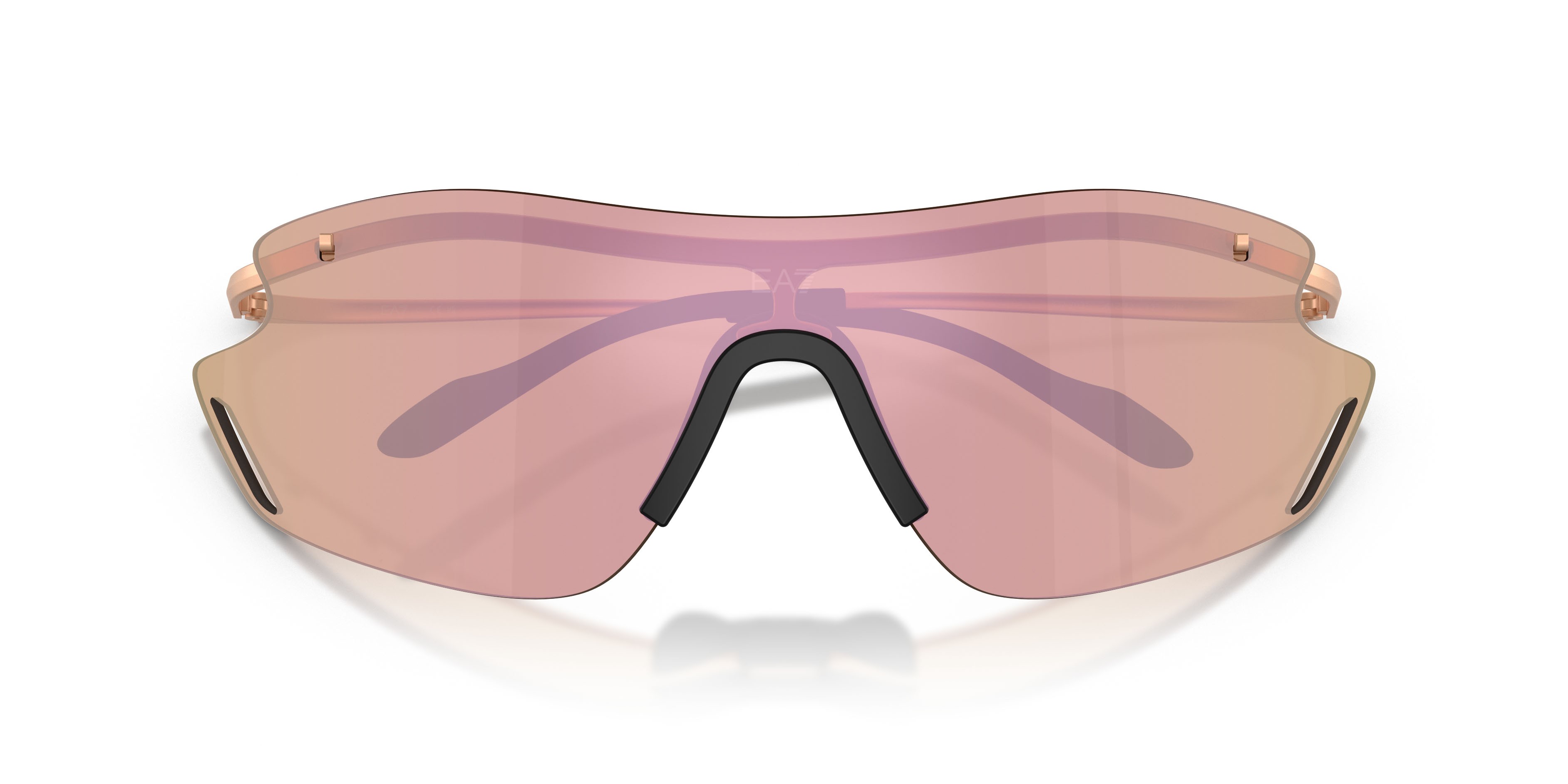 Sunglasses EA7 Q7 2001 (34127J) color bronzo opaco shape irregular lenses marrone scuro specchiato oro rose