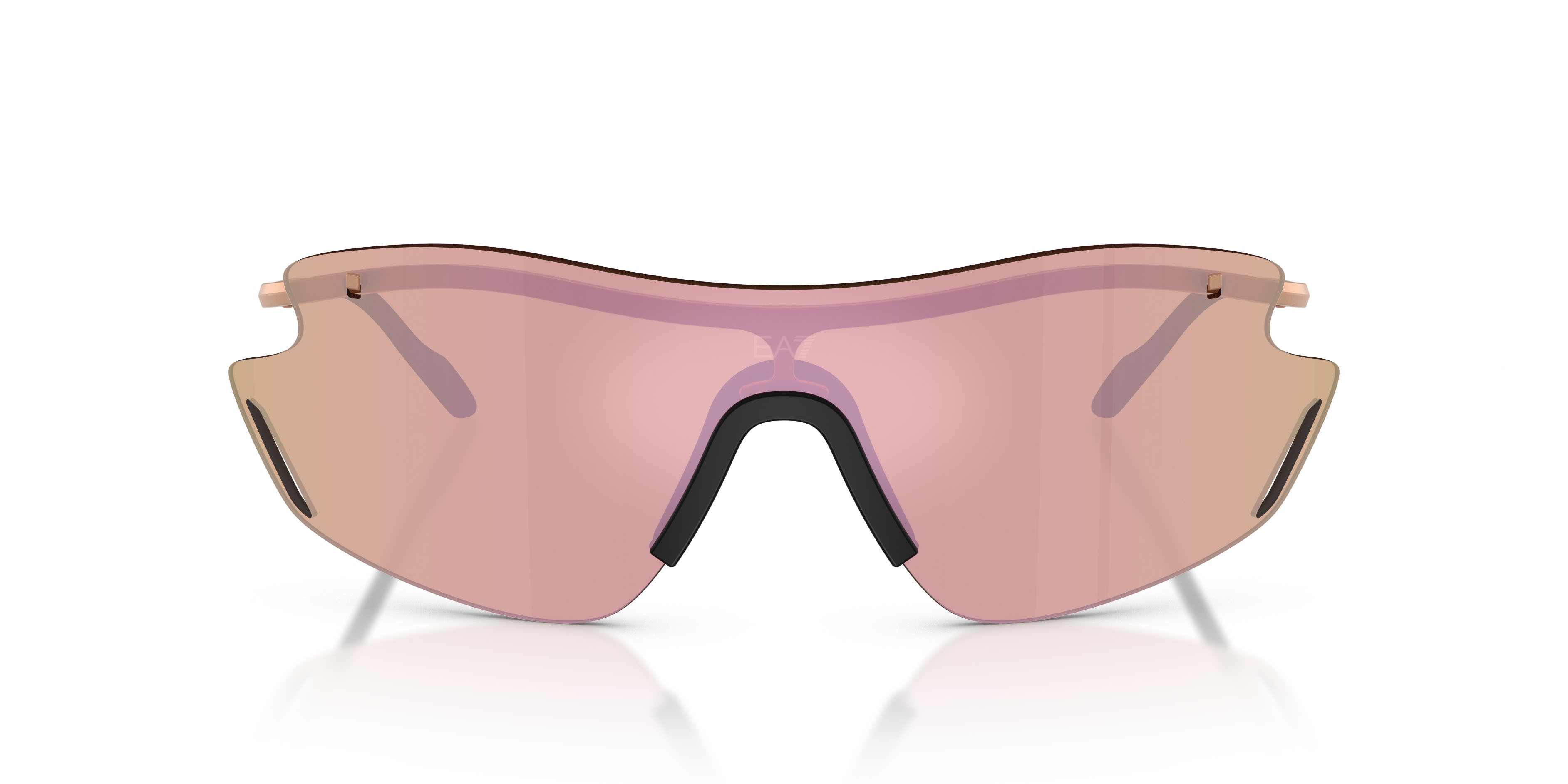 Sunglasses EA7 Q7 2001 (34127J) color bronzo opaco shape irregular lenses marrone scuro specchiato oro rose