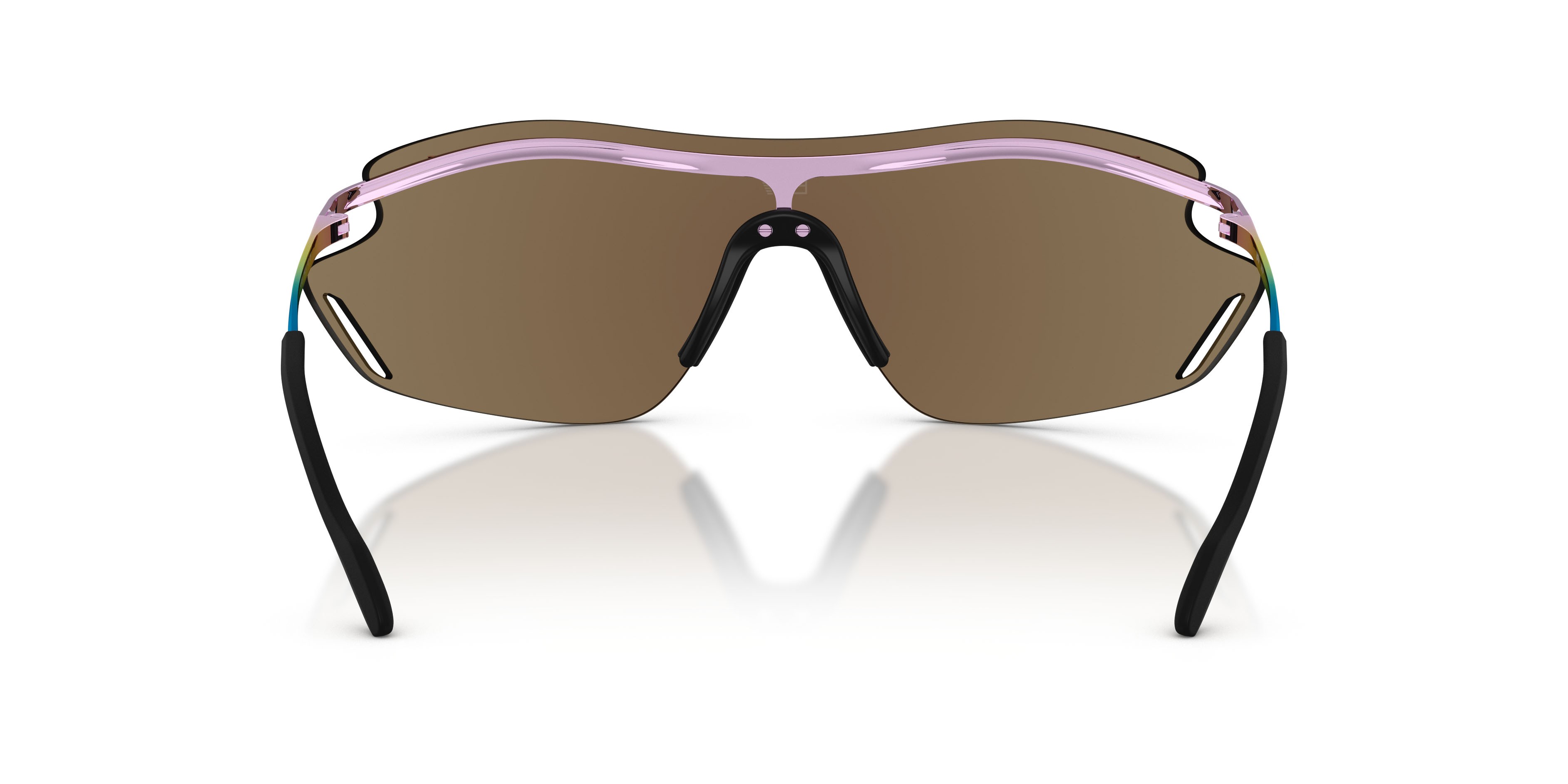 Sunglasses EA7 Q7 2001 (341355) color lilla brillante shape irregular lenses verde chiaro specchiato blu