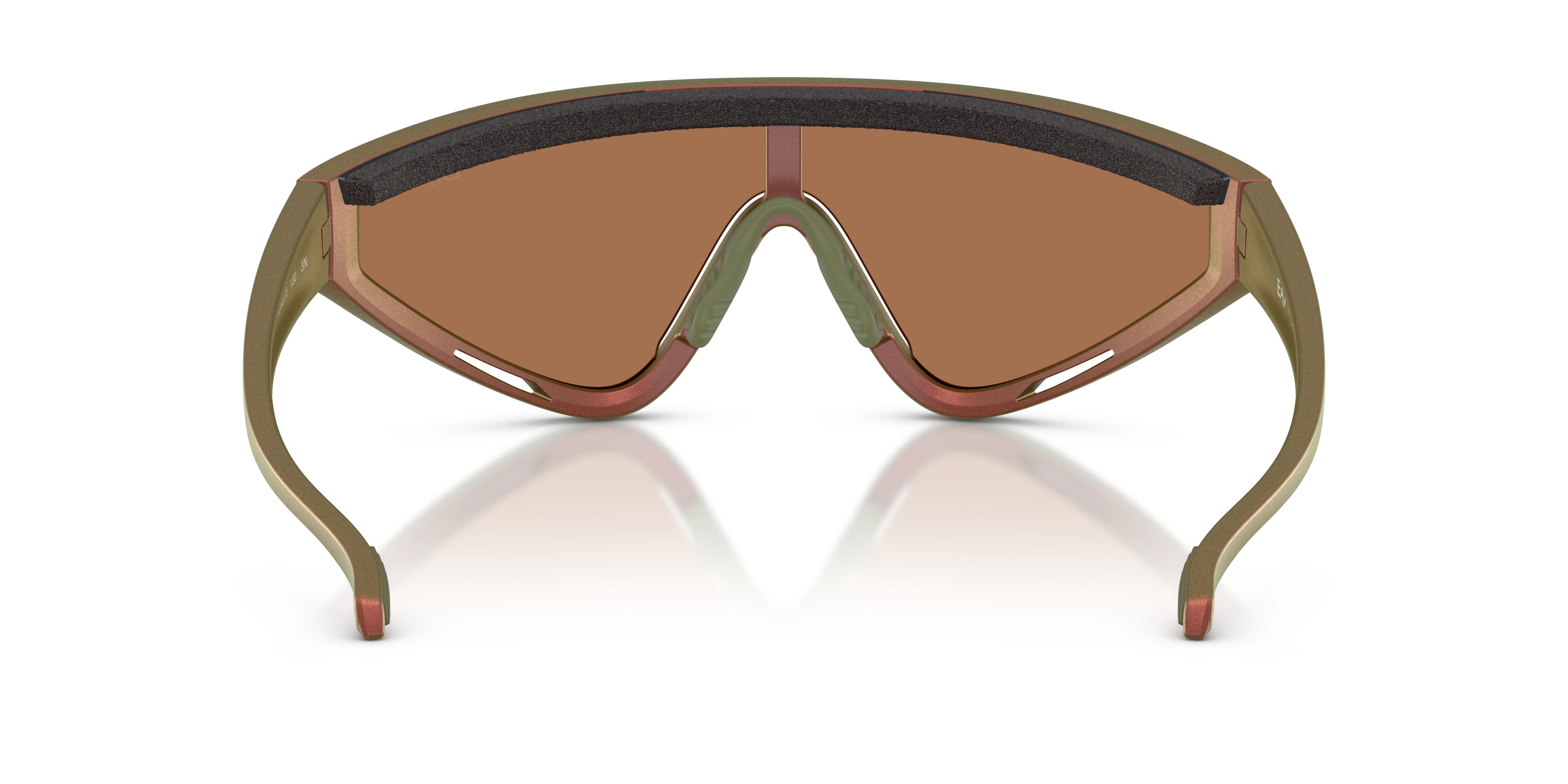 Sunglasses EA7 Q7 4001 (629073) color rosso iridescente opaco shape irregular lenses brown contrast enhancement