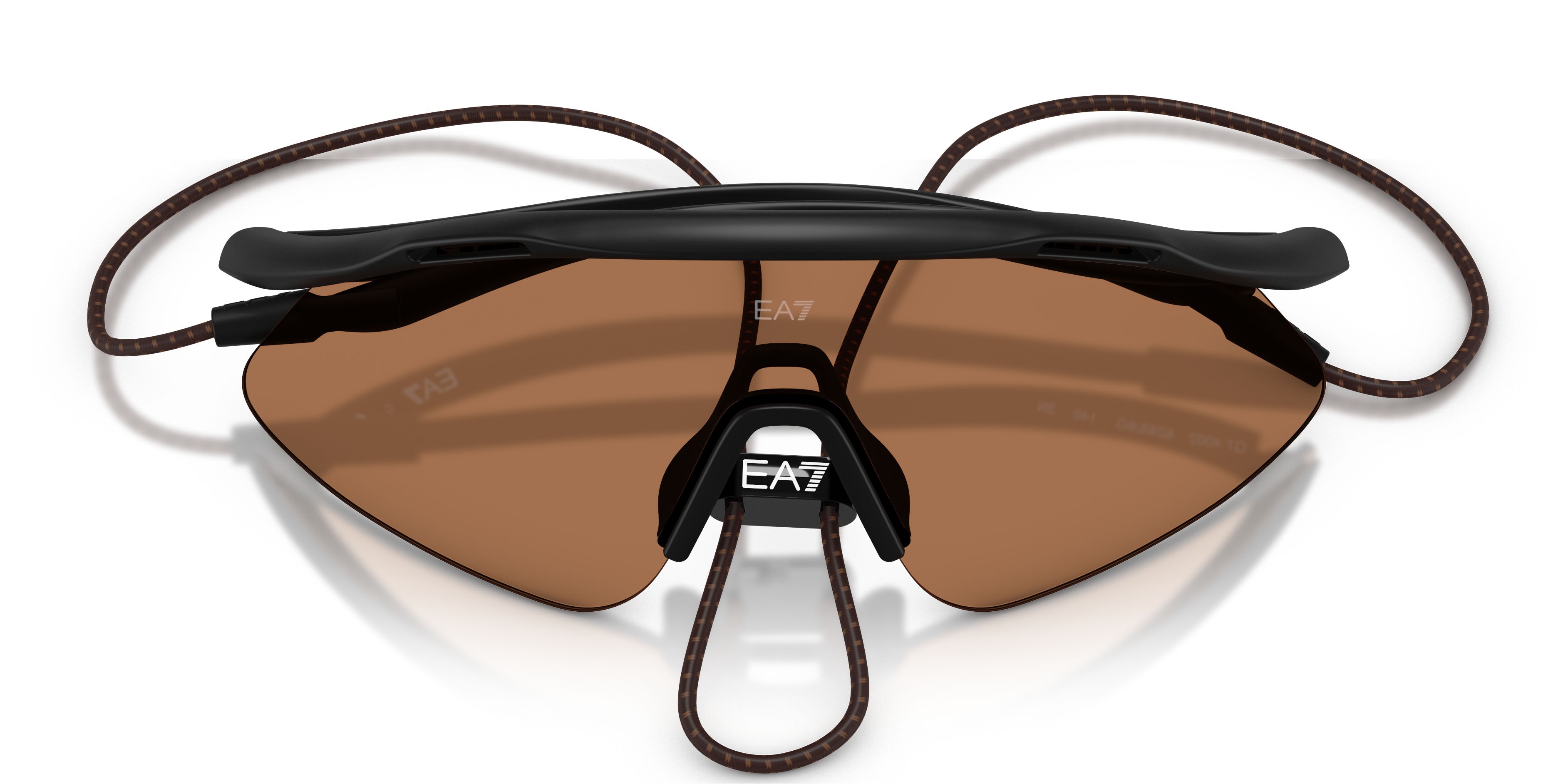 Sunglasses EA7 Q7 4002 (62886G) color nero opaco shape irregular lenses grigio chiaro specchiato argento