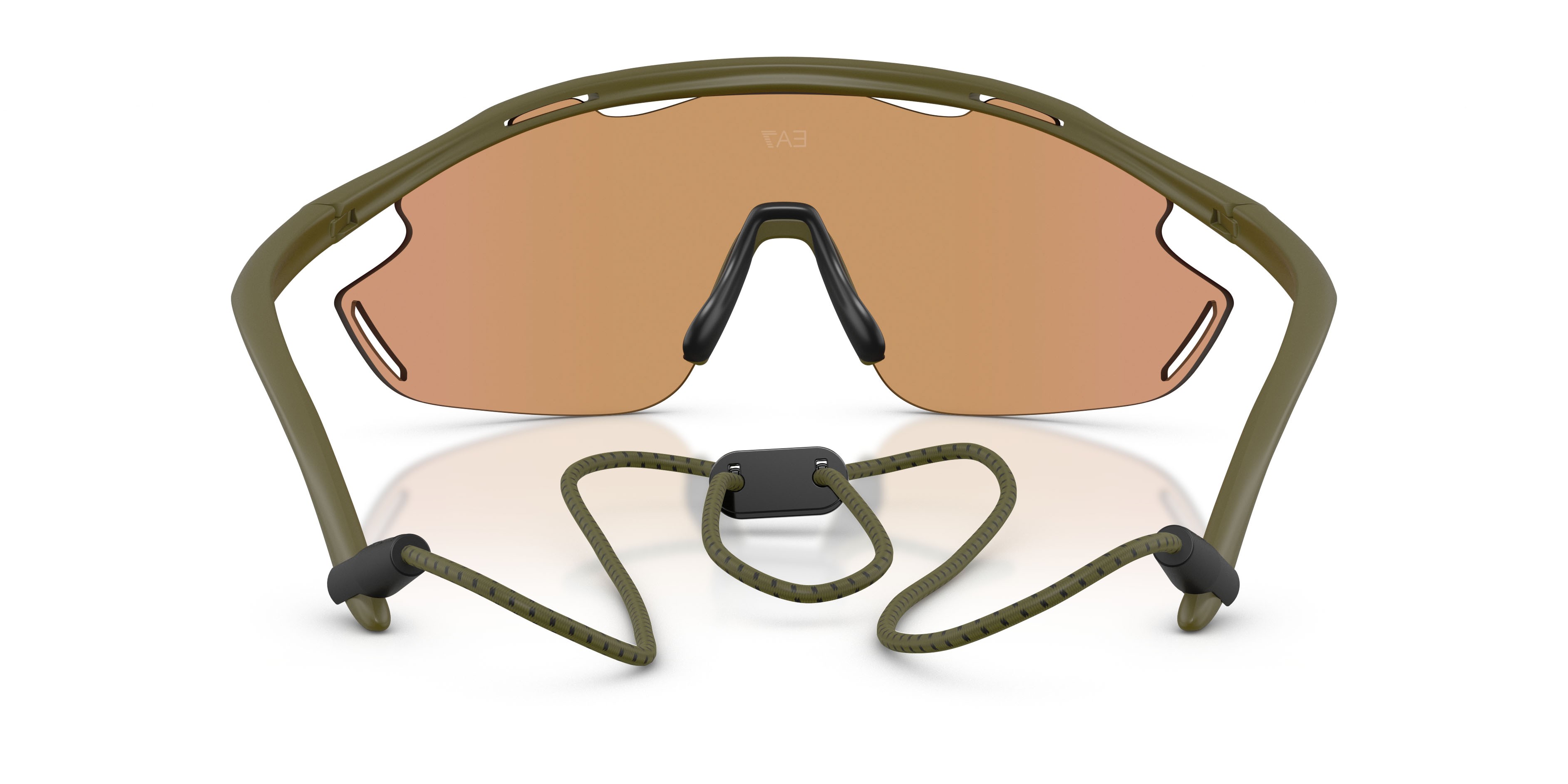 Sunglasses EA7 Q7 4002 (62927J) color militare opaco shape irregular lenses marrone scuro specchiato oro rose