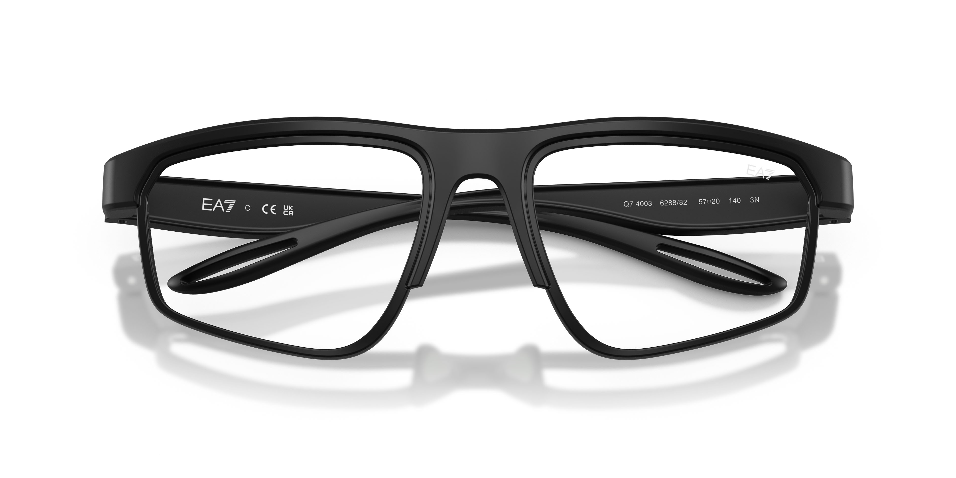 Sunglasses EA7 Q7 4003 (628882) color nero opaco shape rectangle lenses petrol green mirror silver