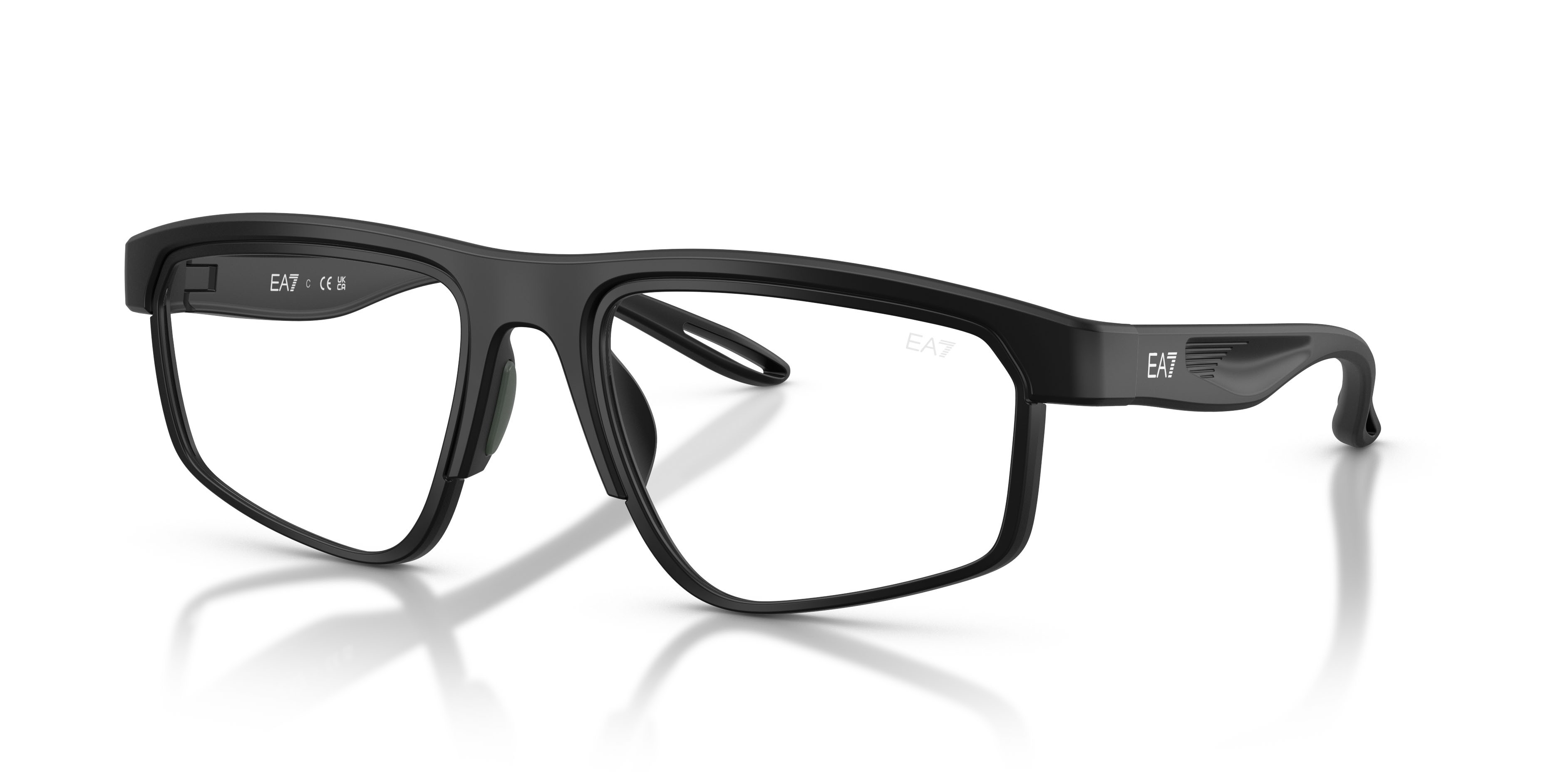 Sunglasses EA7 Q7 4003 (628882) color nero opaco shape rectangle lenses petrol green mirror silver