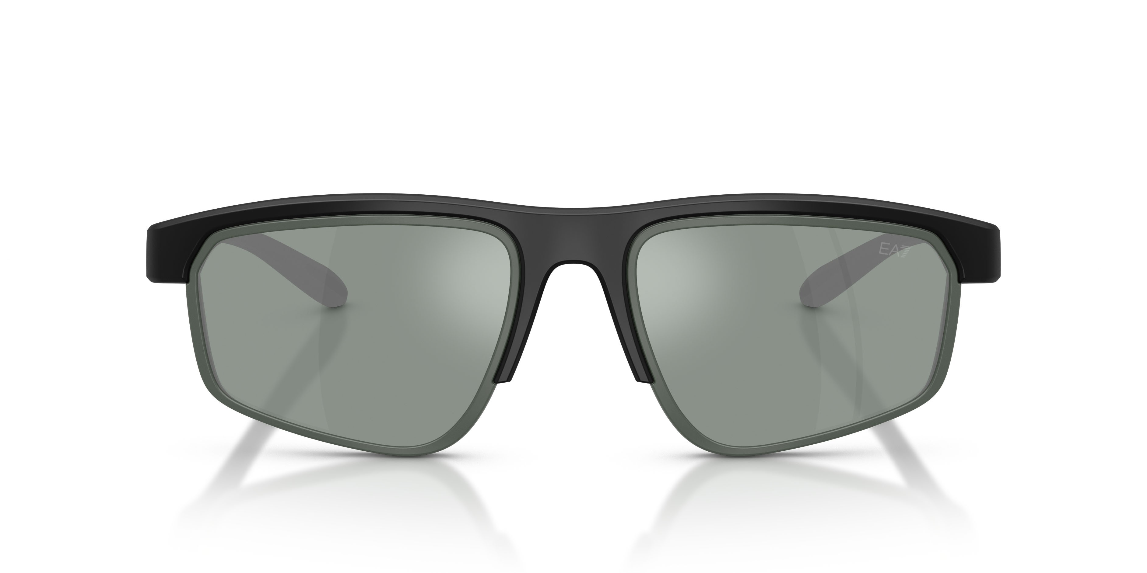 Sunglasses EA7 Q7 4003 (628882) color nero opaco shape rectangle lenses petrol green mirror silver