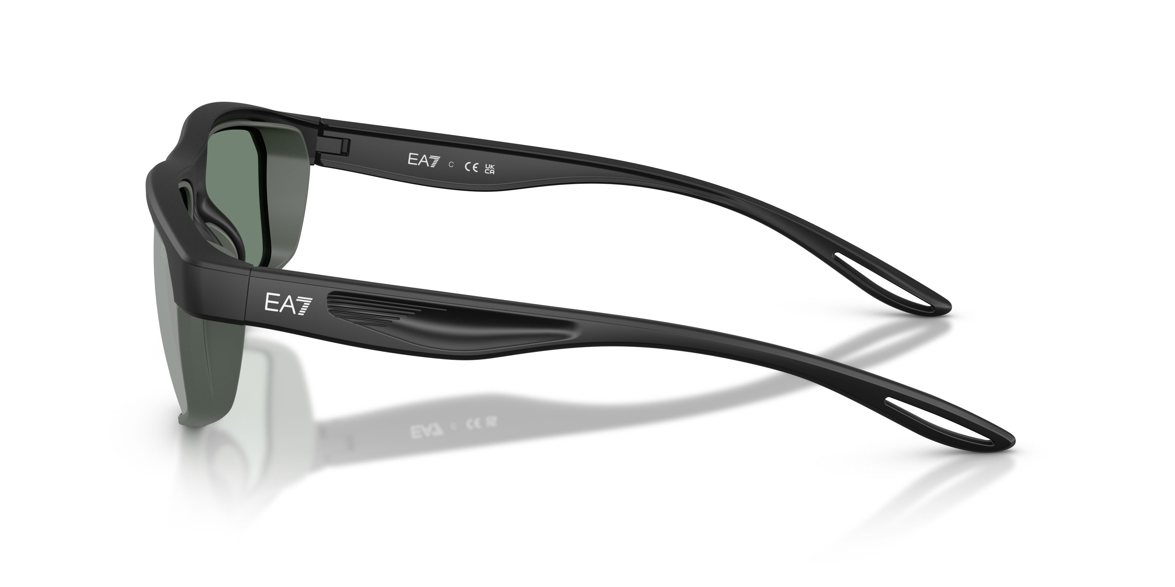 Sunglasses EA7 Q7 4003 (628882) color nero opaco shape rectangle lenses petrol green mirror silver