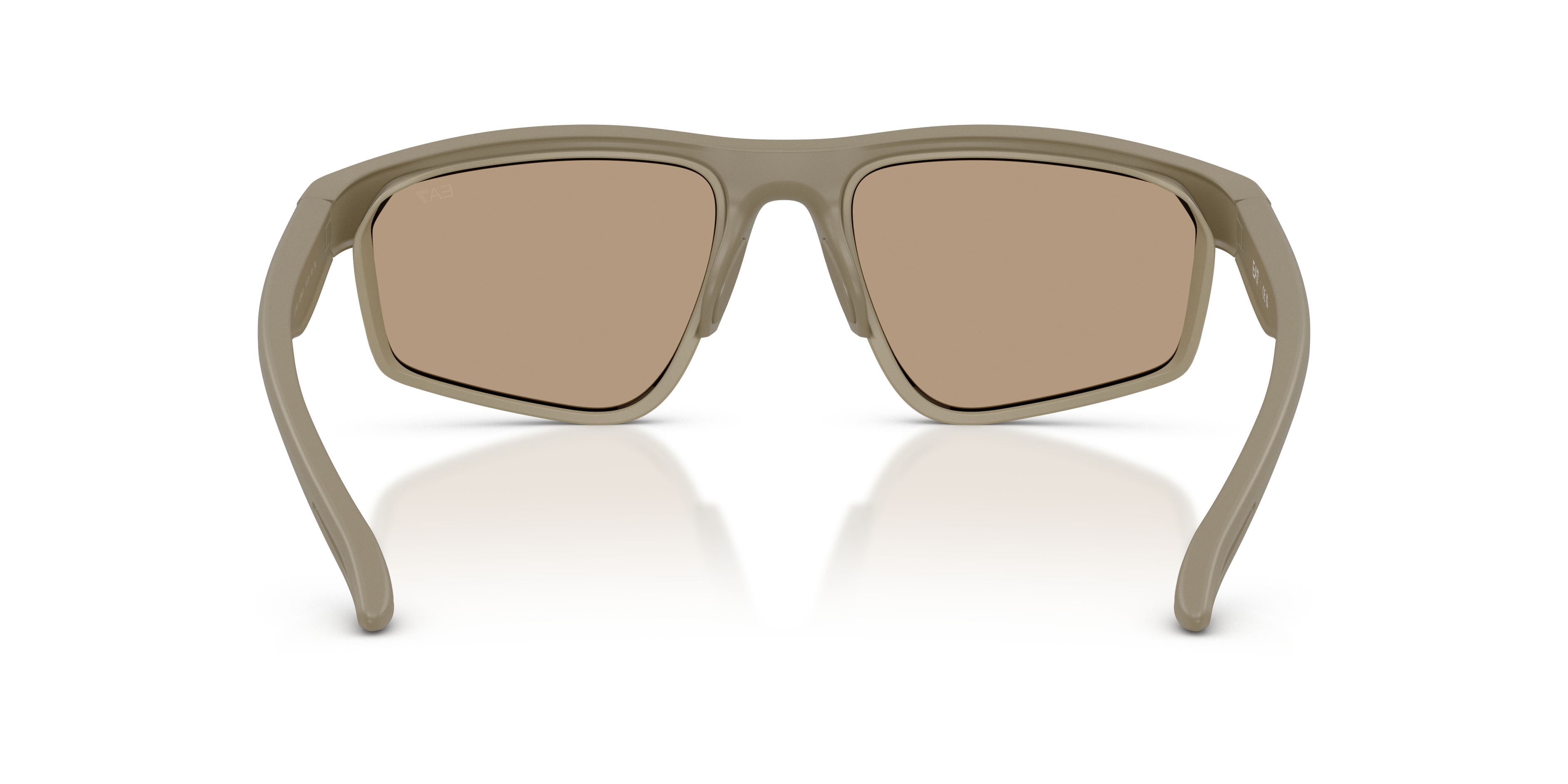 Occhiali da sole EA7 Q7 4003 (62967J) colore sabbia scuro opaco forma rettangolare lenti marrone specchiato oro rose