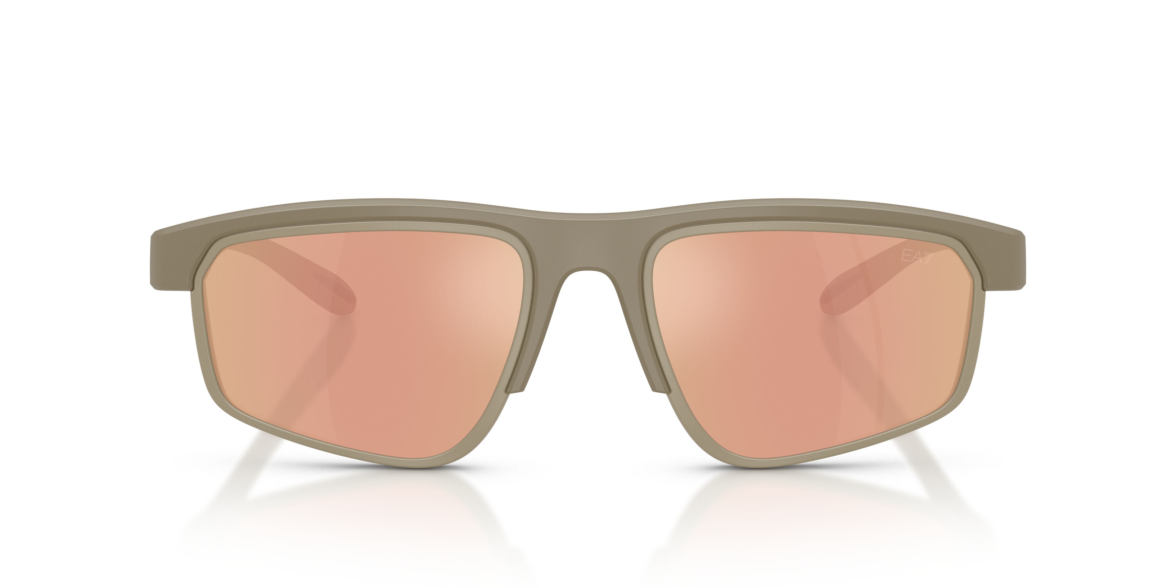 Occhiali da sole EA7 Q7 4003 (62967J) colore sabbia scuro opaco forma rettangolare lenti marrone specchiato oro rose