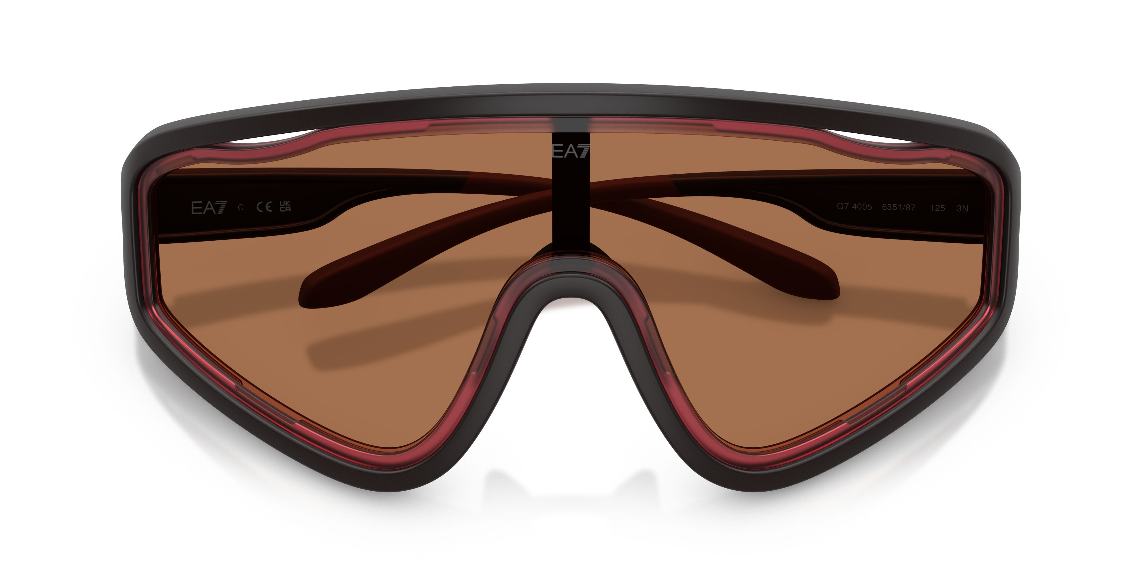 Sunglasses EA7 Q7 4005 (635187) color grigio scuro opaco shape irregular lenses grigio scuro