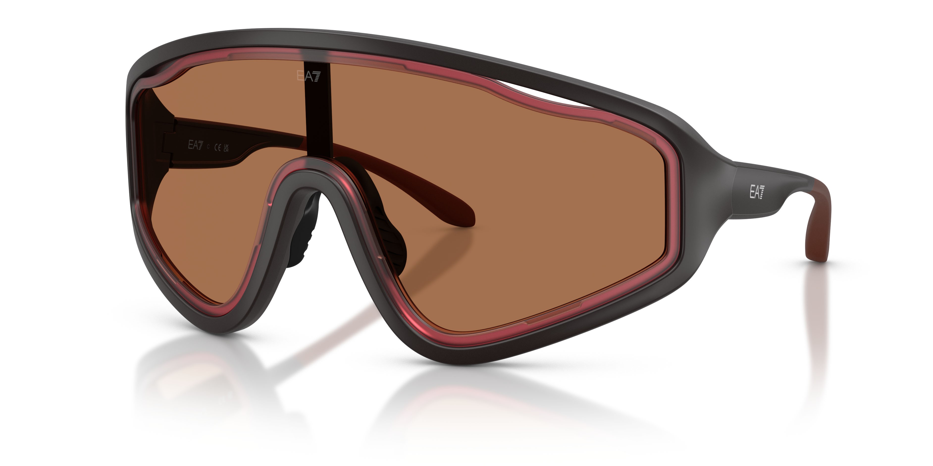 Sunglasses EA7 Q7 4005 (635187) color grigio scuro opaco shape irregular lenses grigio scuro