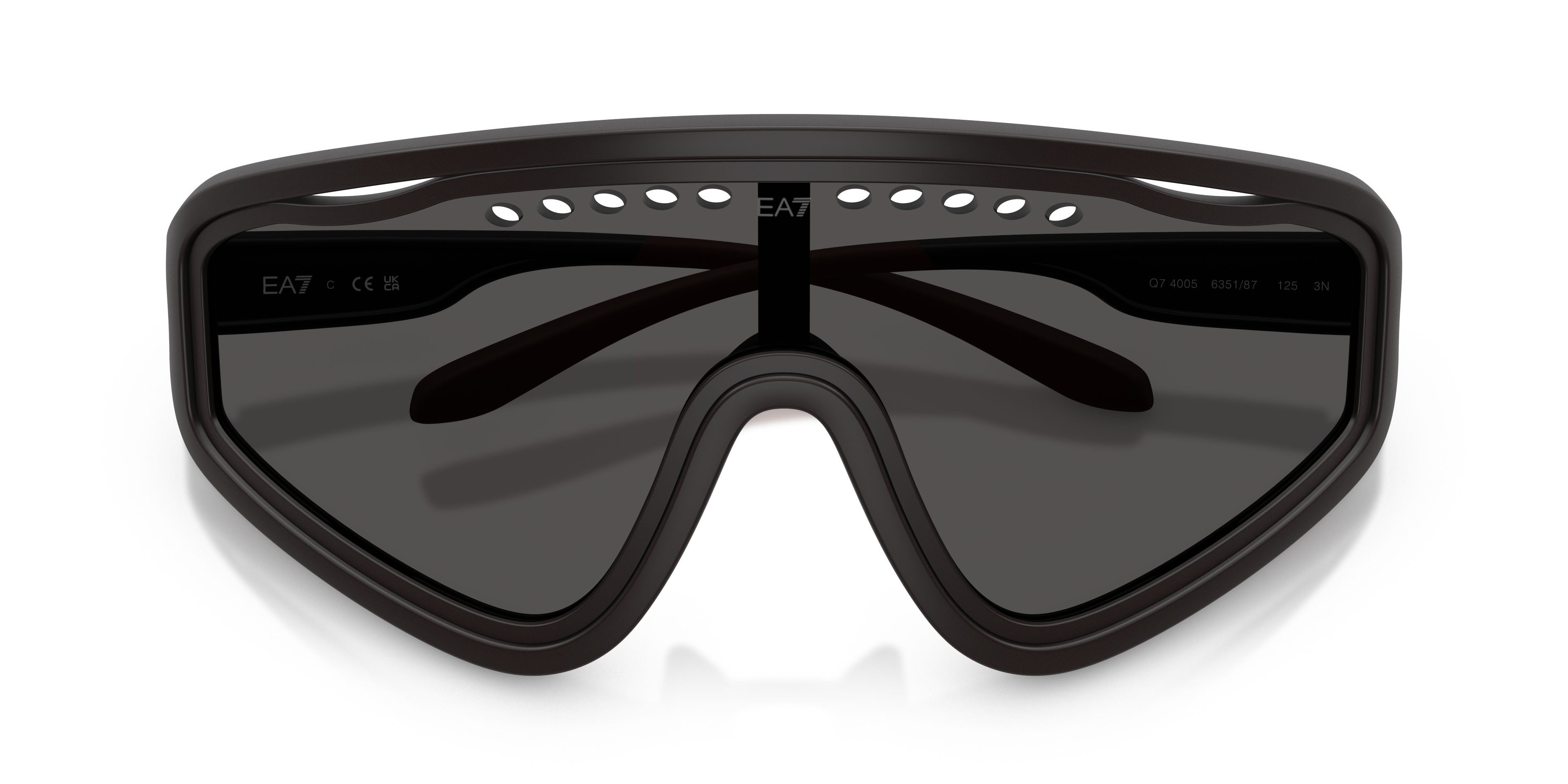 Sunglasses EA7 Q7 4005 (635187) color grigio scuro opaco shape irregular lenses grigio scuro