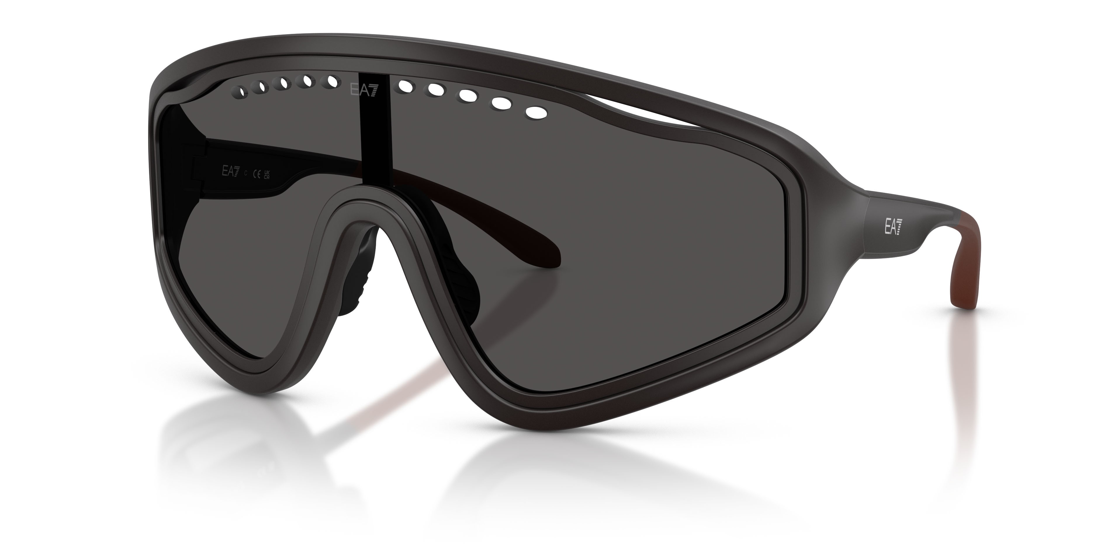 Sunglasses EA7 Q7 4005 (635187) color grigio scuro opaco shape irregular lenses grigio scuro