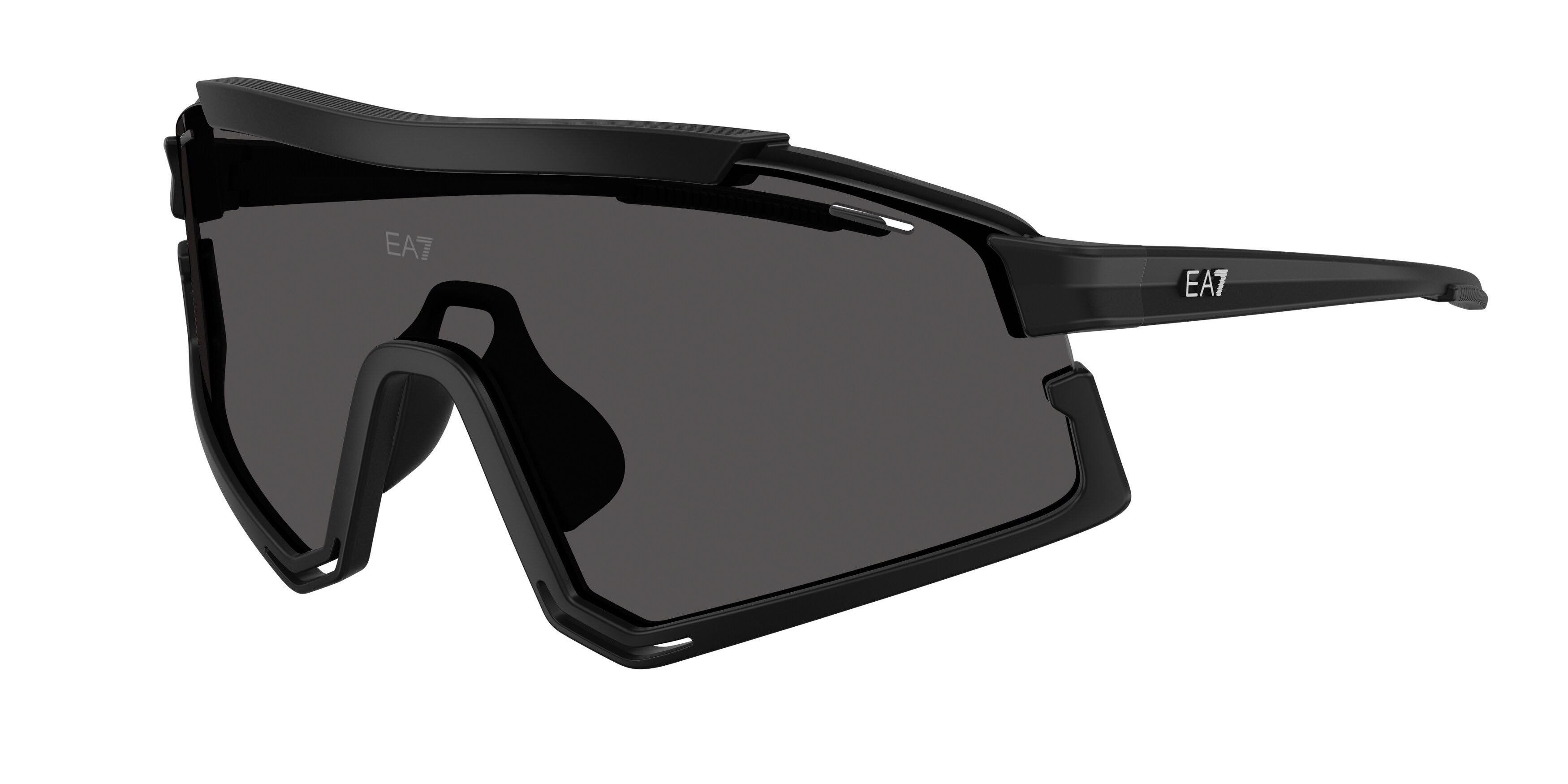 Sunglasses EA7 Q7 4006 (628887) color nero opaco shape irregular lenses grigio scuro